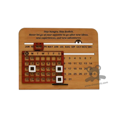 ShopTwiz Wooden Calendar – Elegant Corporate Gift & Desk Organizer - Image 2