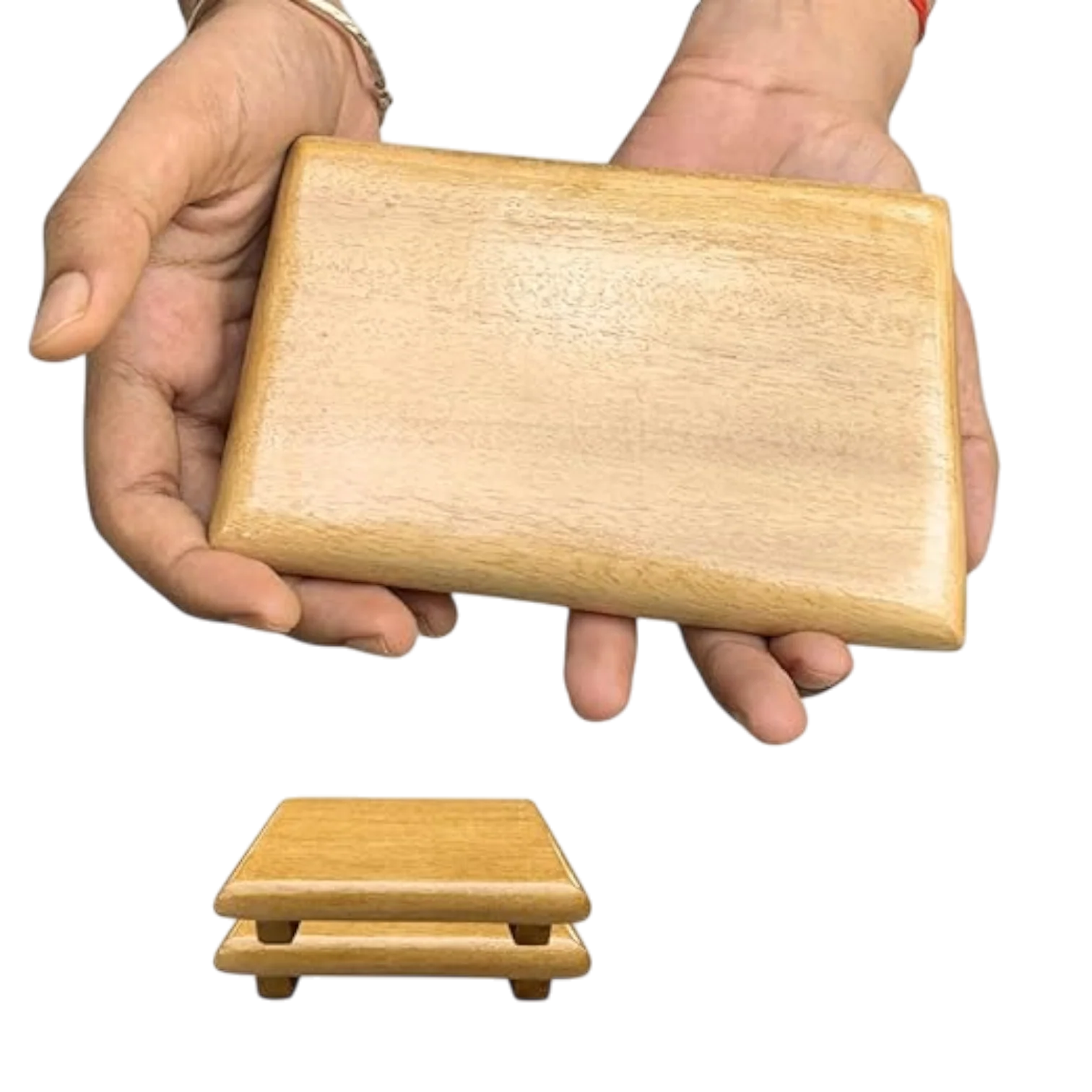 ShopTwiz Wooden Chowki for Puja Pack 2 Veri Small