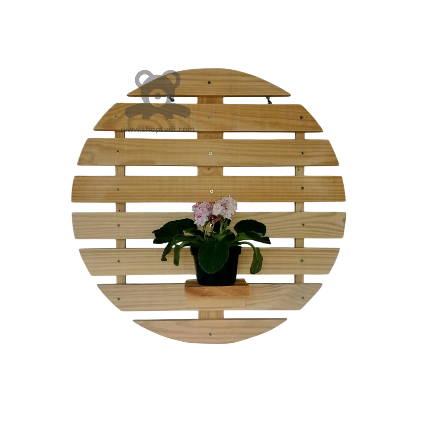 ShopTwiz Wooden Circle Design Pot Stand - Image 2
