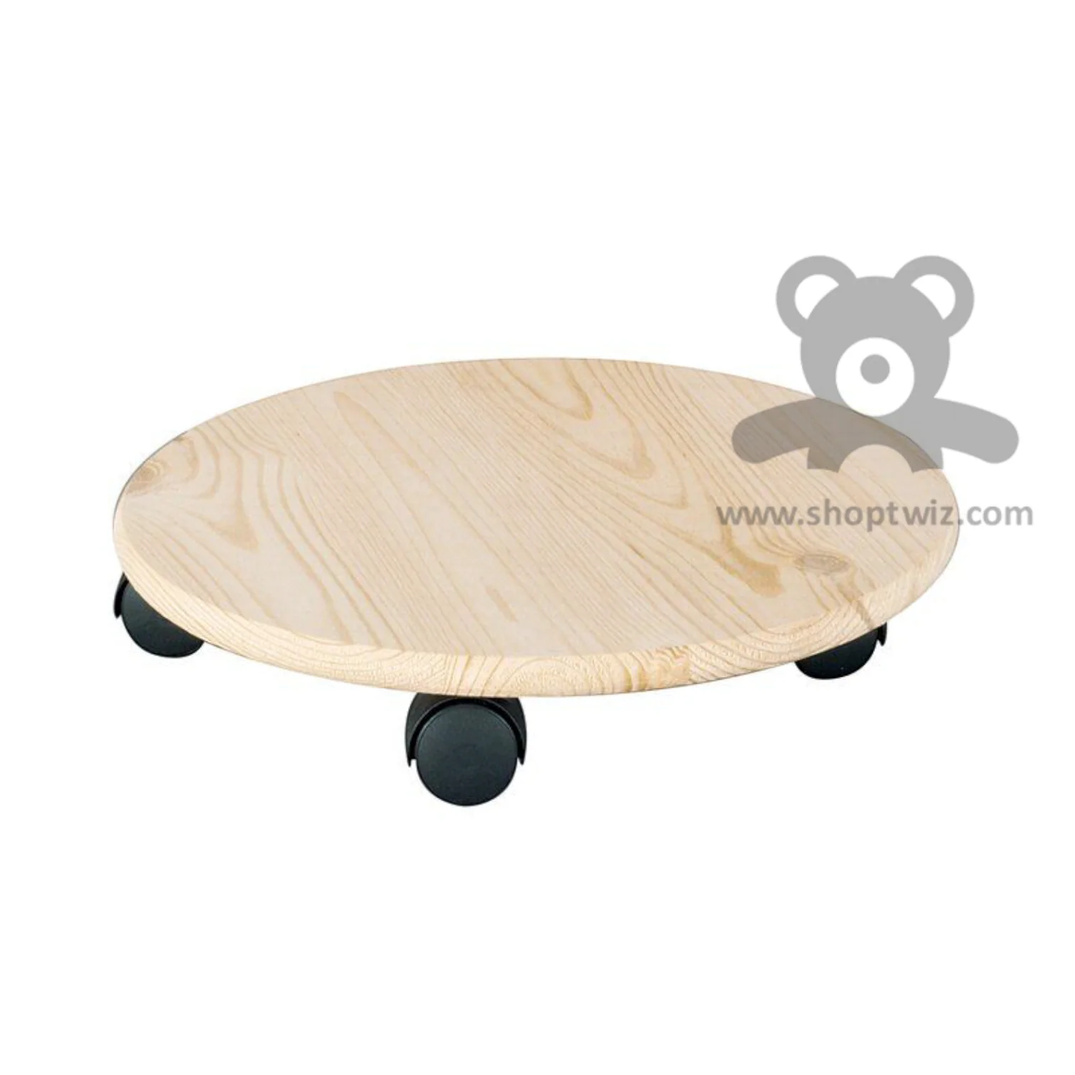 ShopTwiz Wooden Circle Rolling Plant Stand - Image 2