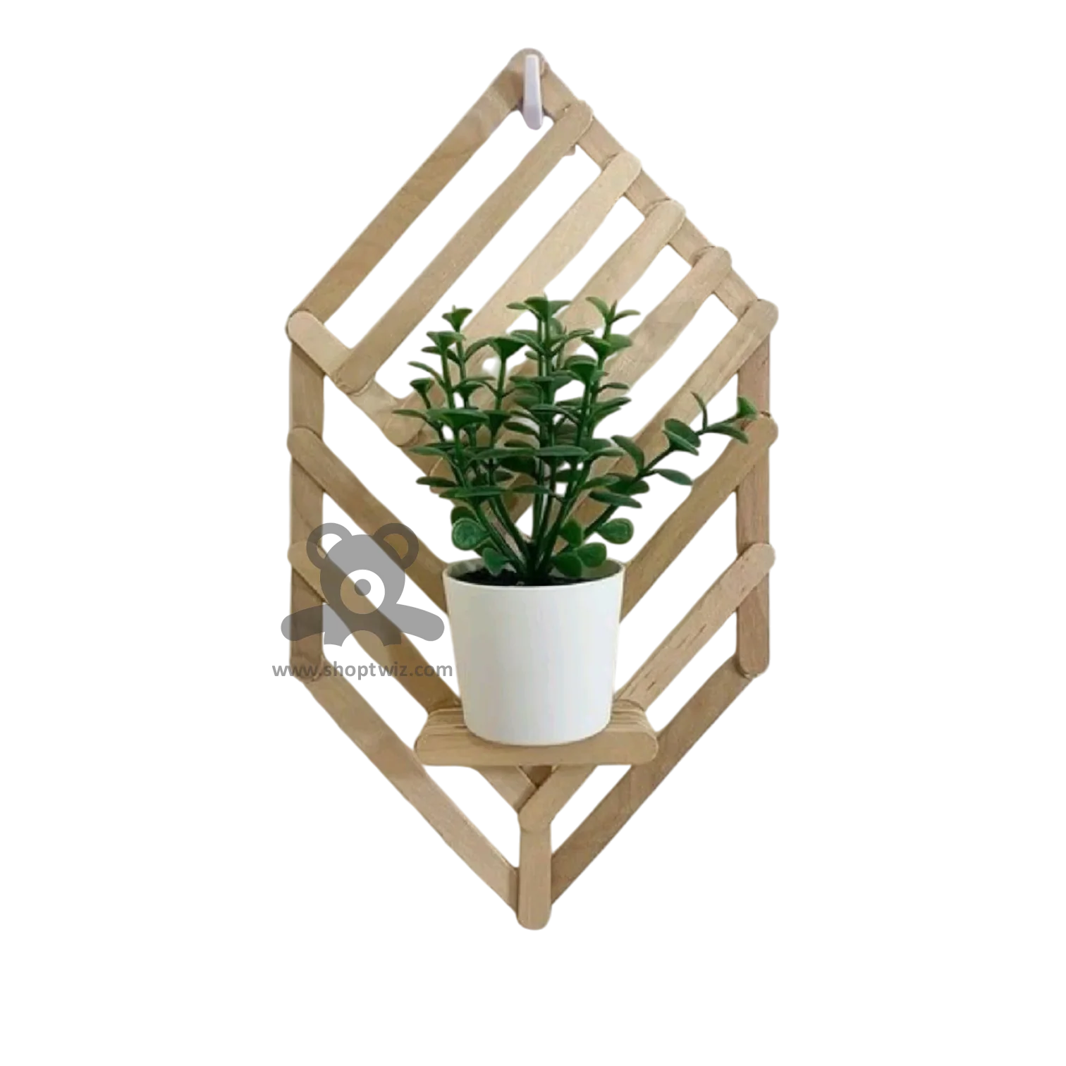 ShopTwiz Wooden Decorative Wall Pot Stand - Image 2