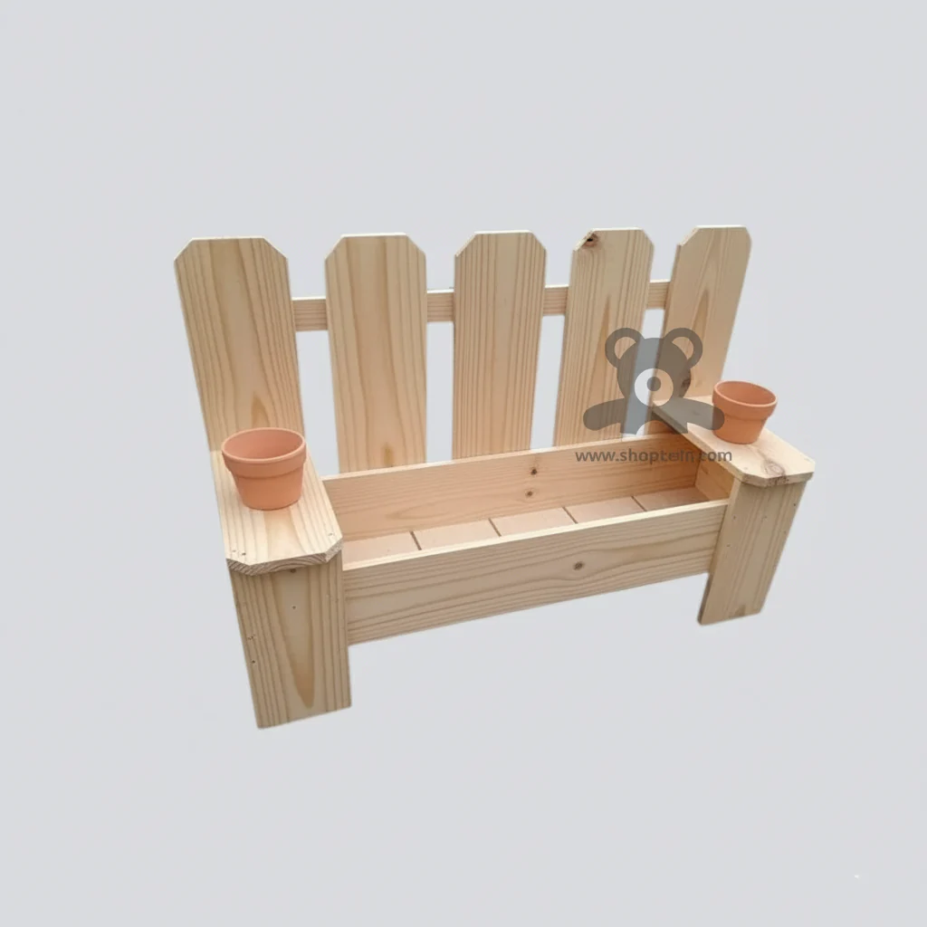 ShopTwiz Wooden Garden Bench Planter Box - Image 2