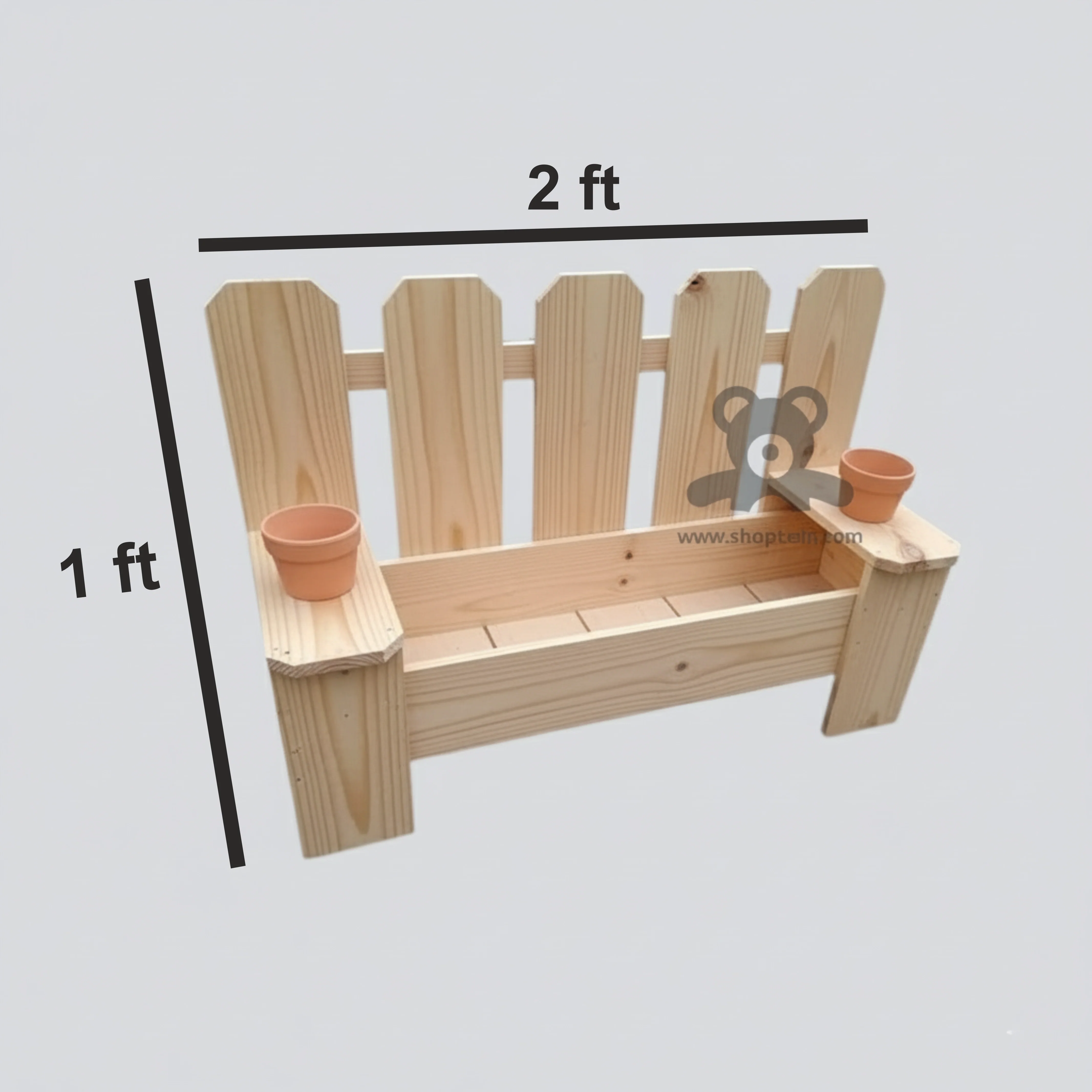 ShopTwiz Wooden Garden Bench Planter Box - Image 3