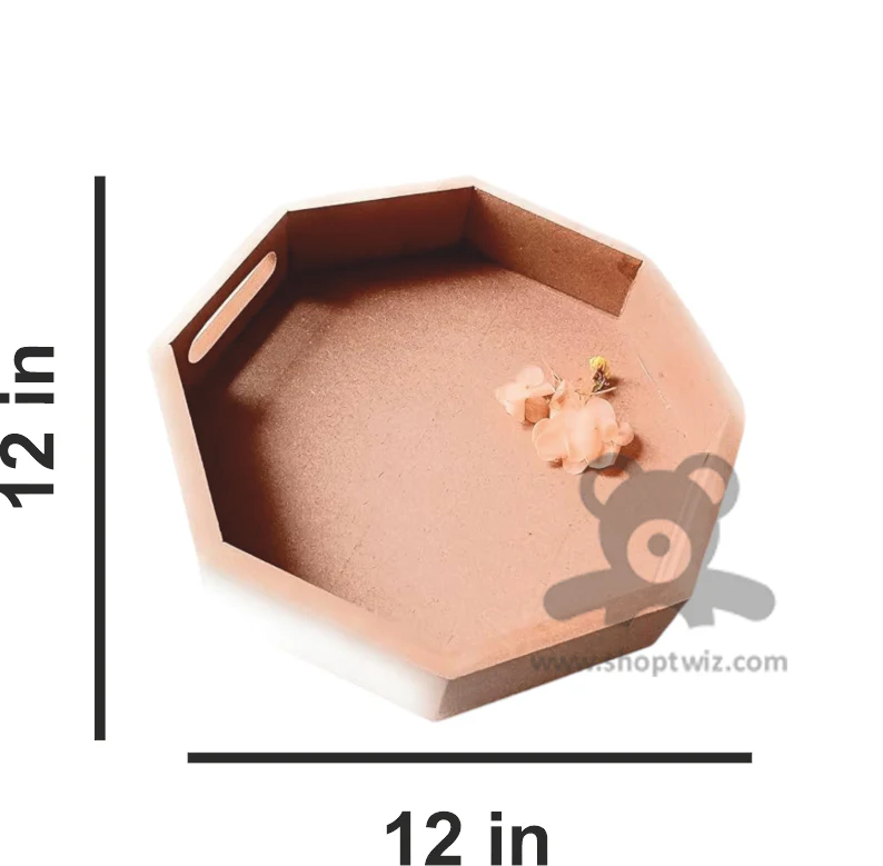 ShopTwiz Wooden Handicraft MDF Smooth Unfinished Plain Tray for DIY - Image 3