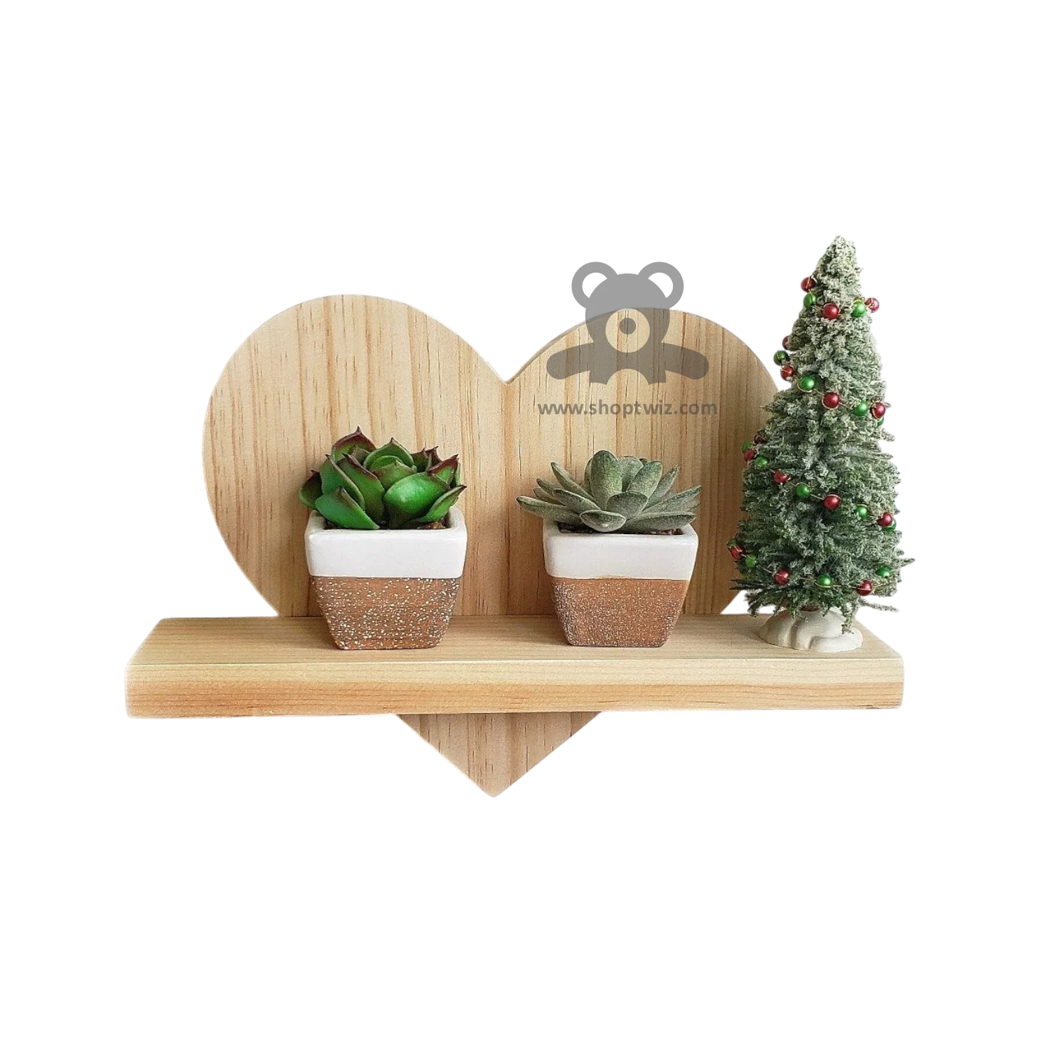 ShopTwiz Wooden Heart Style Pot Stand for House - Image 2
