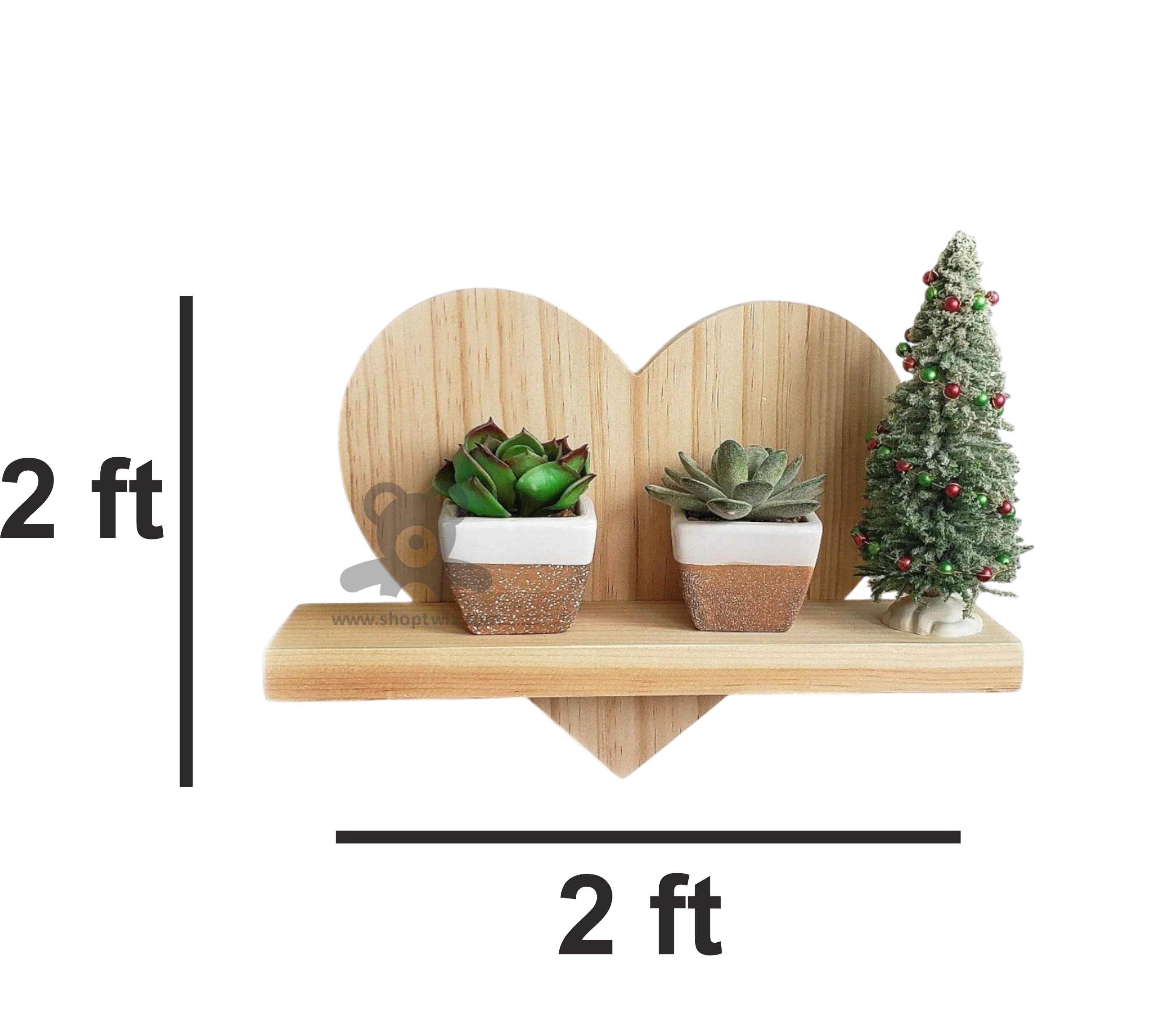 ShopTwiz Wooden Heart Style Pot Stand for House - Image 3