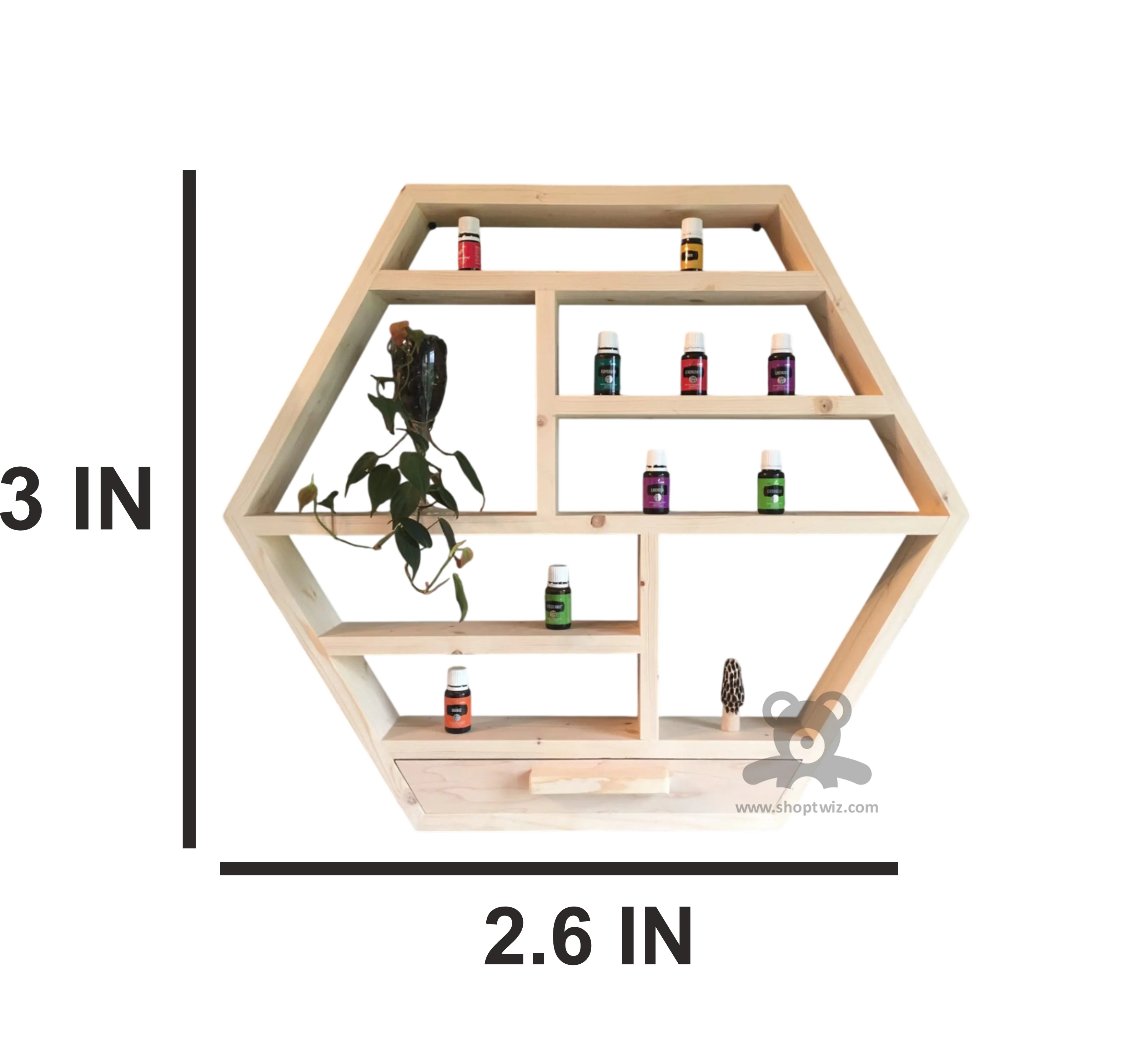 ShopTwiz Wooden Hexa Decorate Style Stand for Home Decoration - Image 3