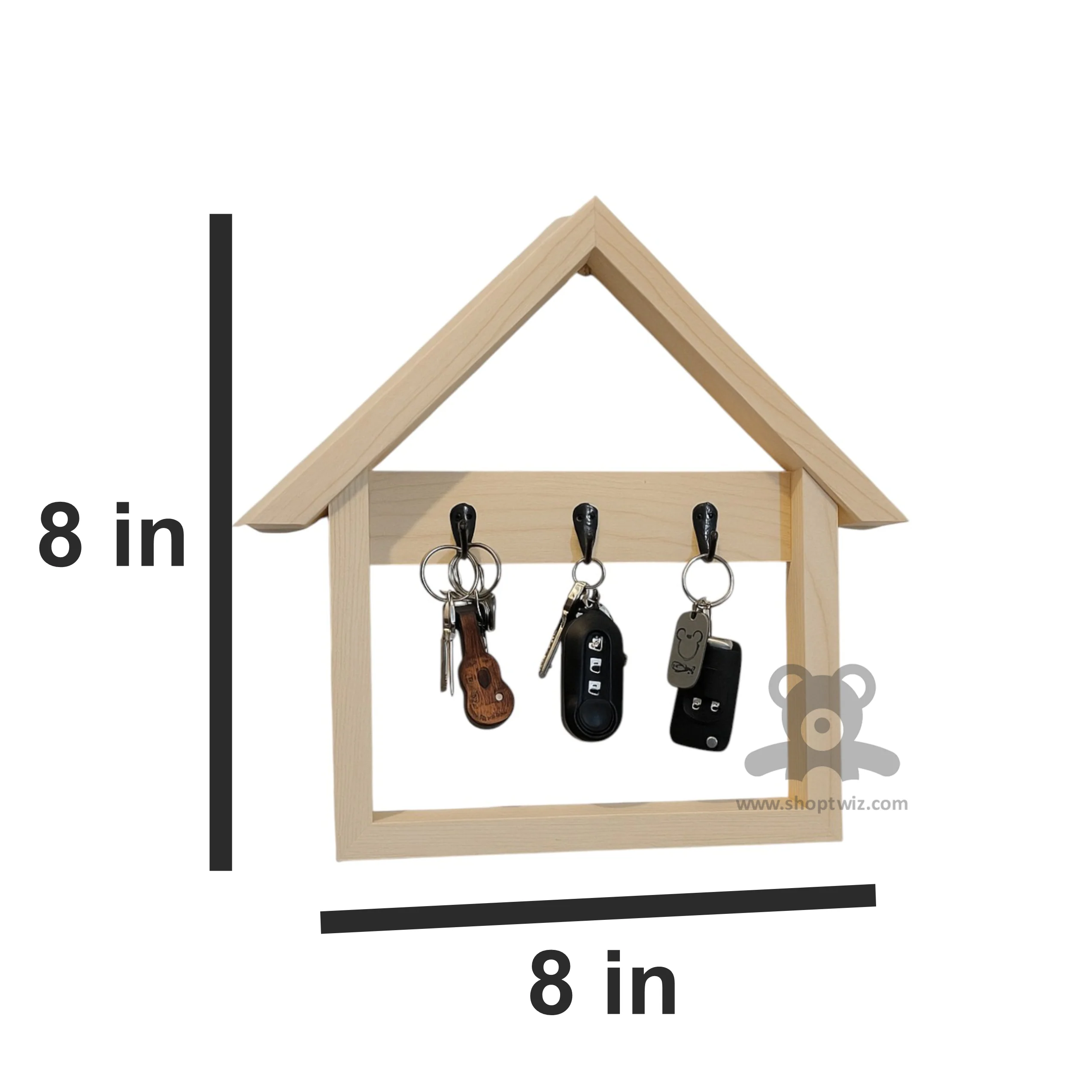 ShopTwiz Wooden House Style Key Hanger - Image 3