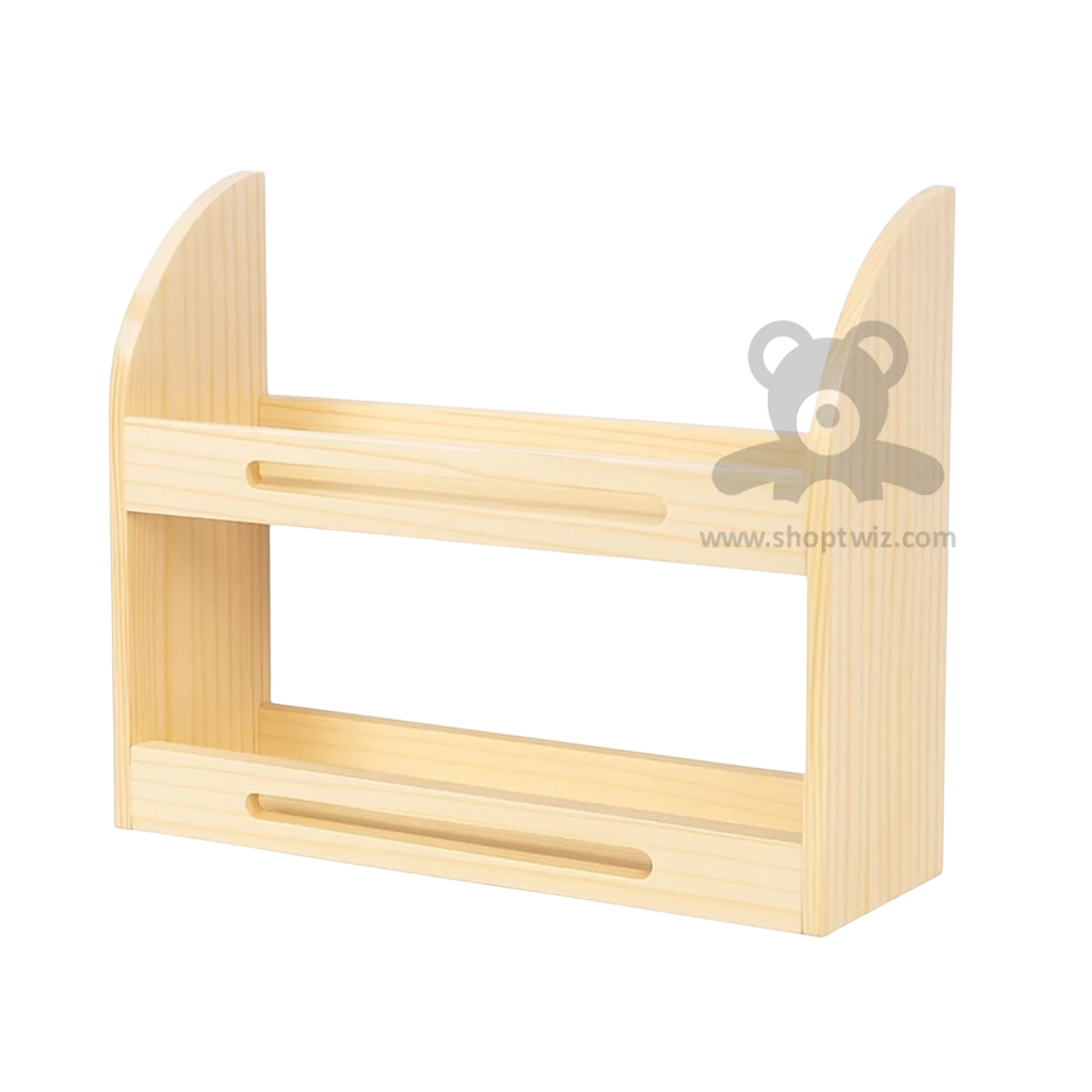 ShopTwiz Wooden Kitchen Spice Rack with 2 Levels - Image 2