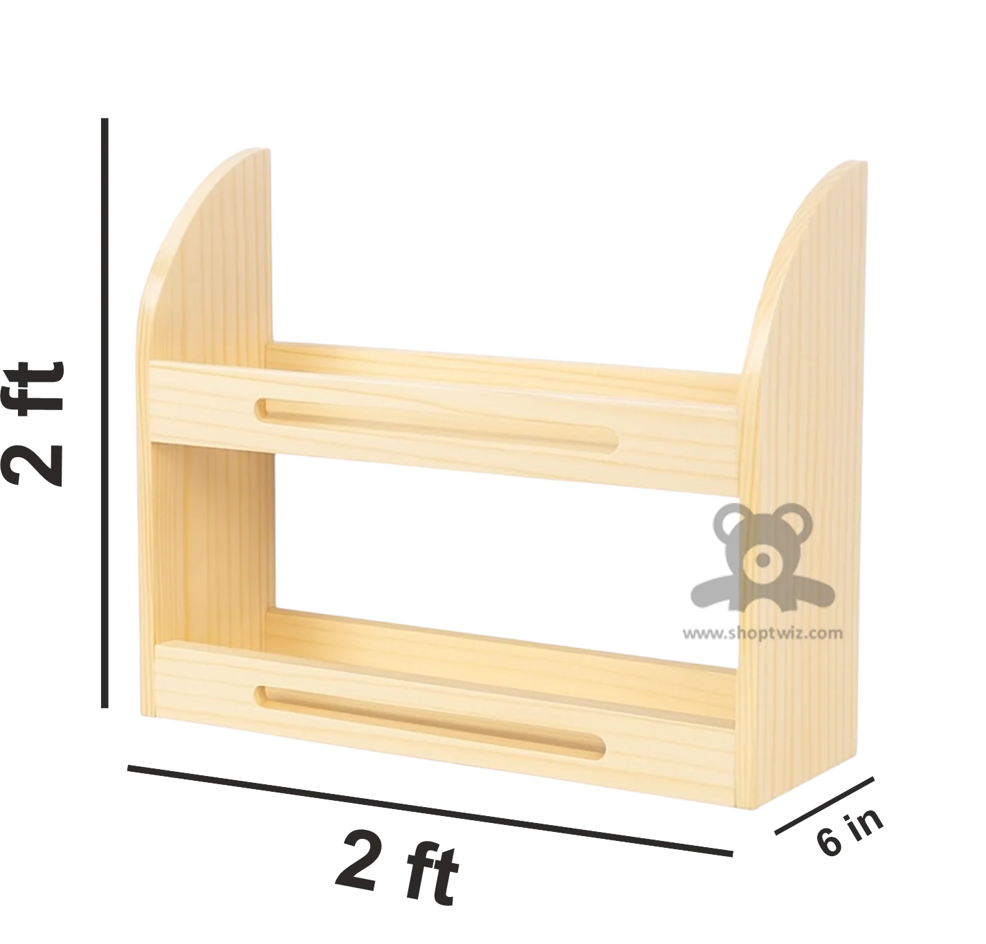 ShopTwiz Wooden Kitchen Spice Rack with 2 Levels - Image 3