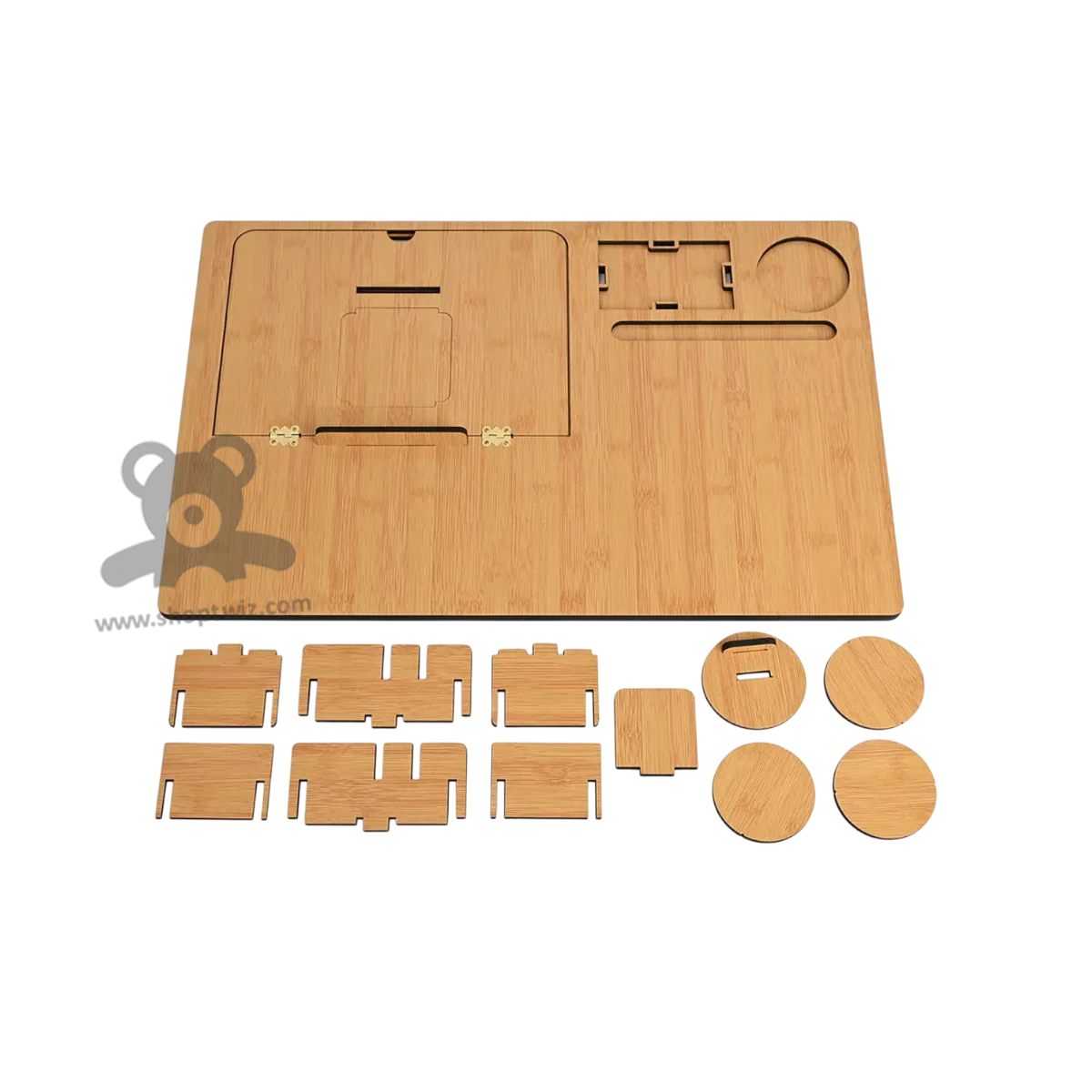 ShopTwiz Wooden Laptop Stand With Mouse Pad & Coaster Set -Premium Corporate Gift - Image 2