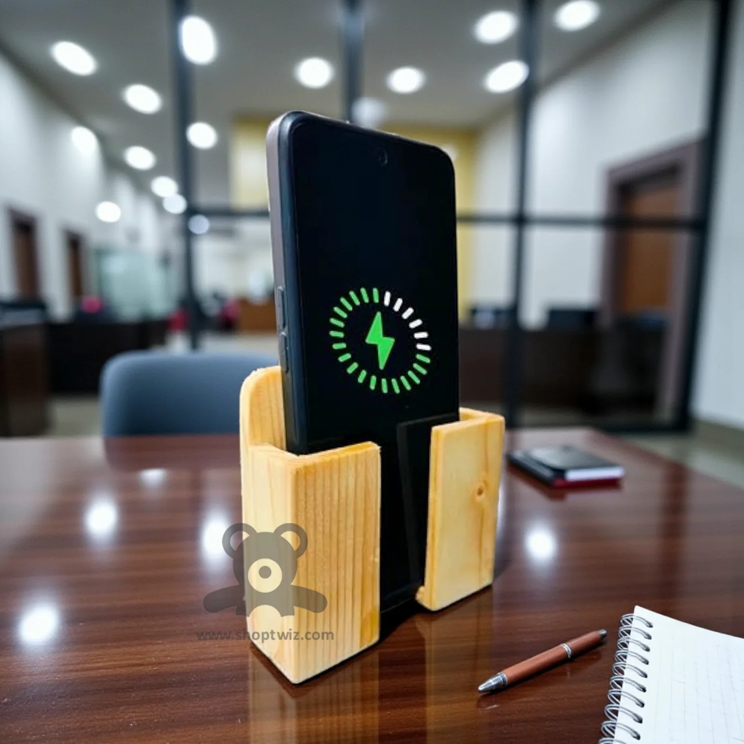 ShopTwiz Wooden Mobile Stand – Stylish Corporate Gift & Desk Organizer - Image 3