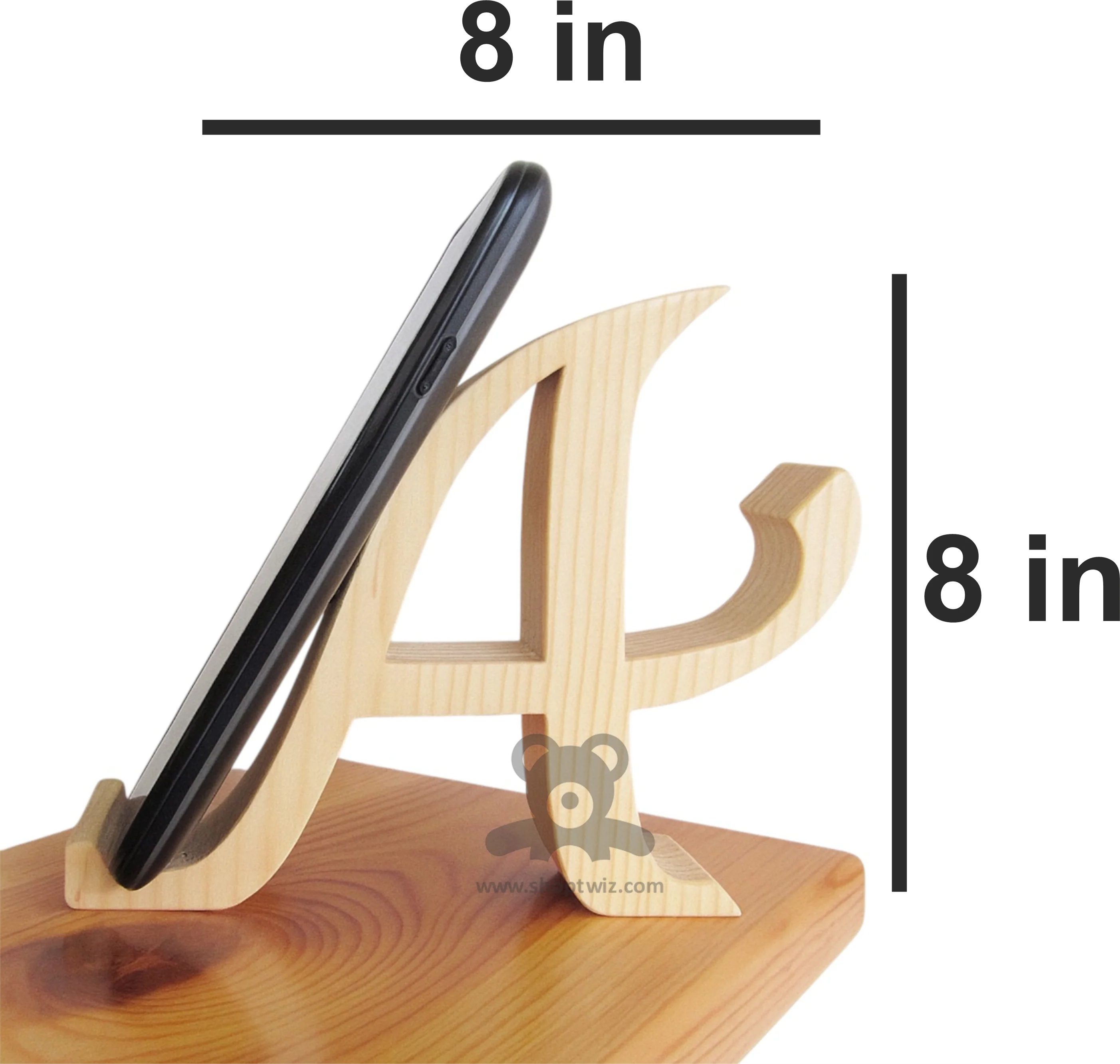 ShopTwiz Wooden Mobile Stand with Letter Design - Image 3