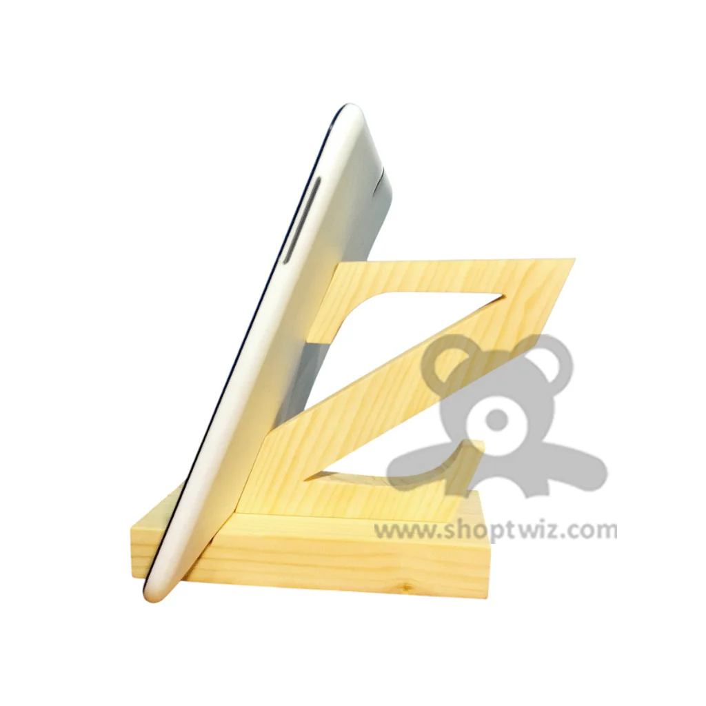 ShopTwiz Wooden Mobile Stand Z-Letter Design - Image 2