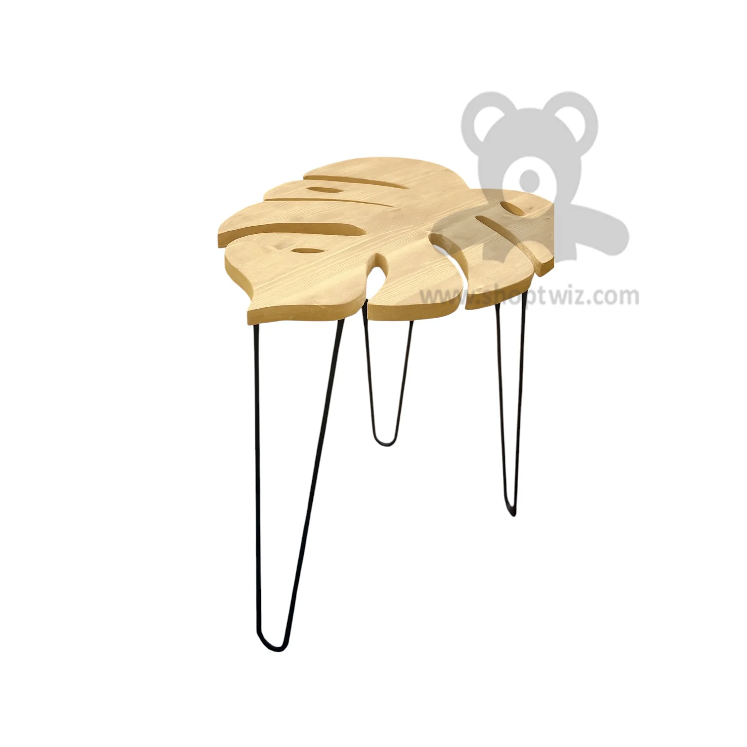 ShopTwiz Wooden Monstera Leaf Table Stand - Image 2
