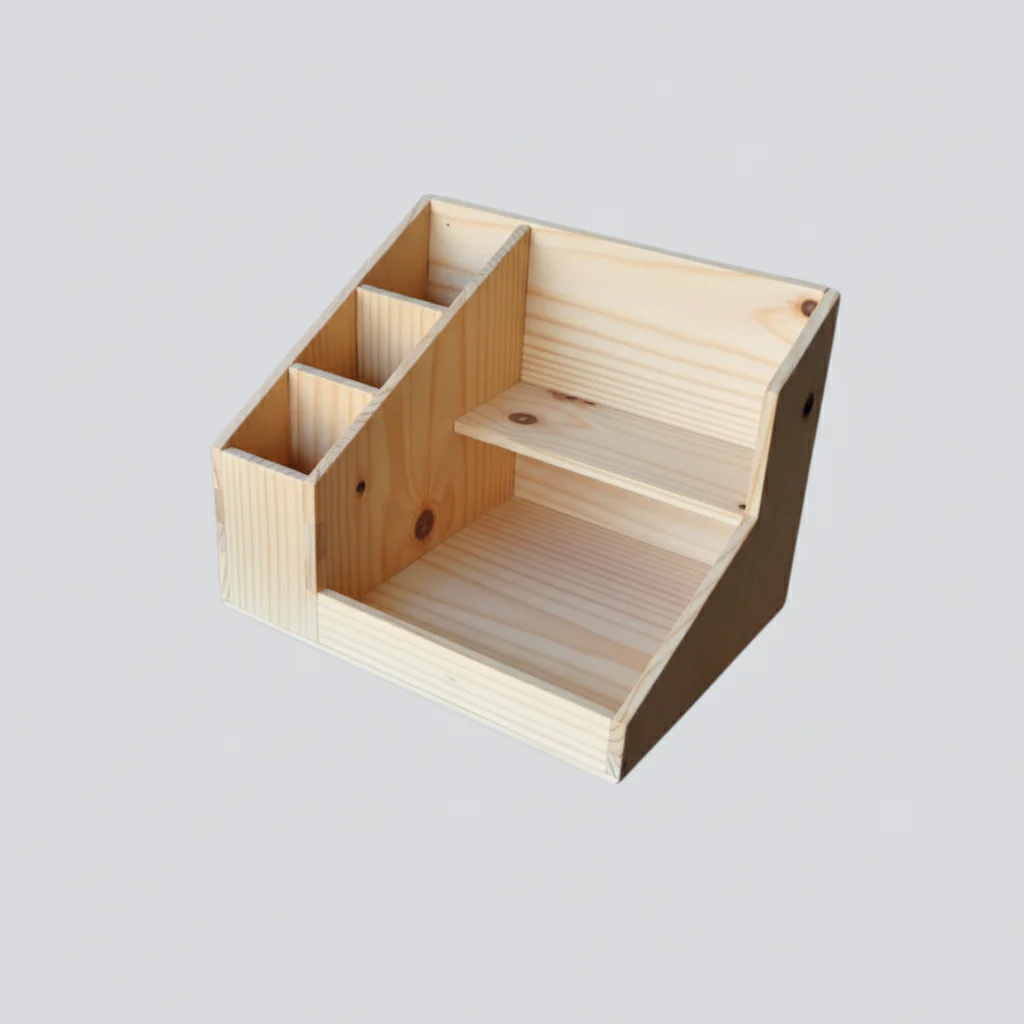 ShopTwiz Wooden Pen and Organizer Stand for Study Room - Image 2