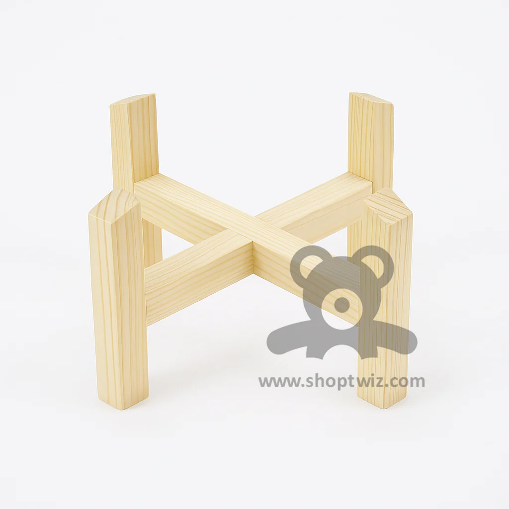ShopTwiz Wooden Plant Stand Flower Pot Holder - Image 2