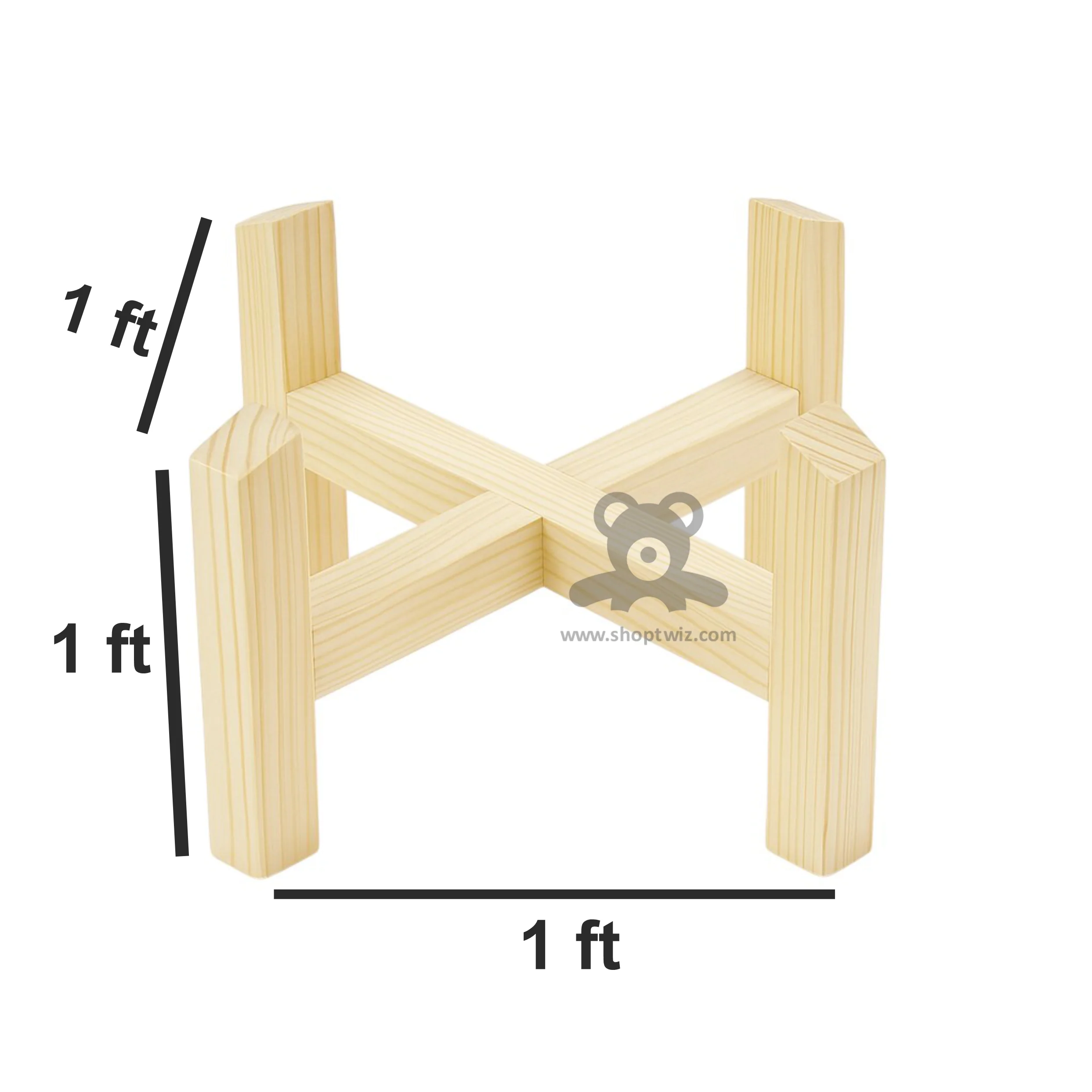 ShopTwiz Wooden Plant Stand Flower Pot Holder - Image 3