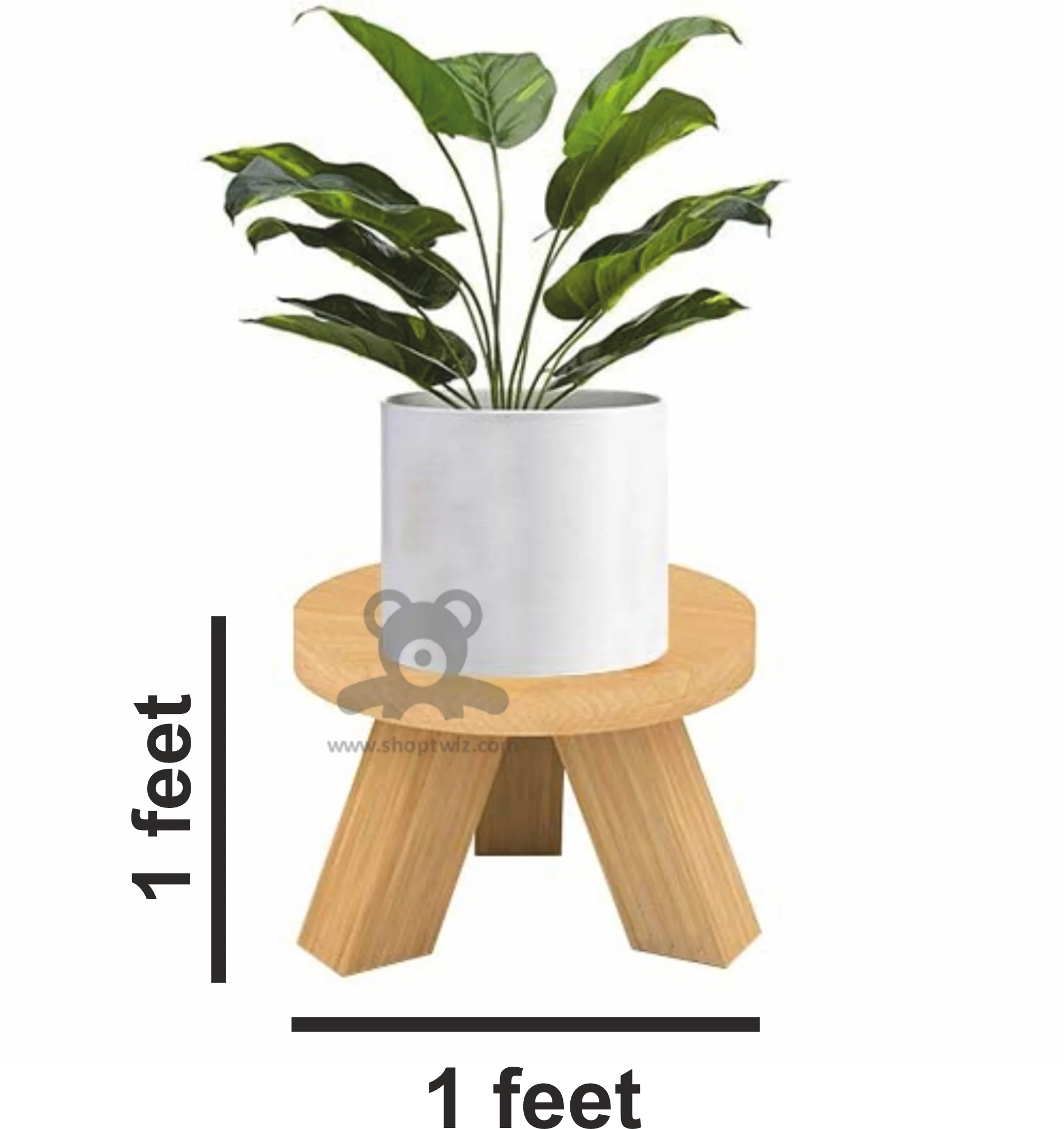 ShopTwiz Wooden Pot and Other Stand - Image 3
