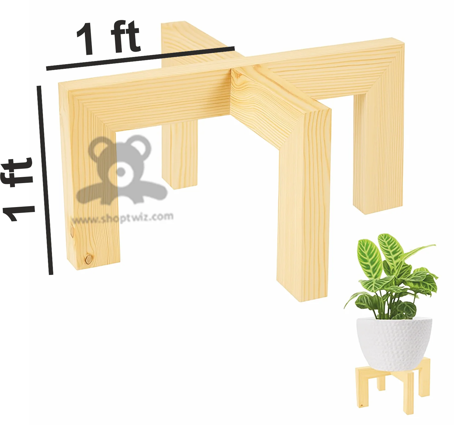ShopTwiz Wooden Pot Stand - Image 3