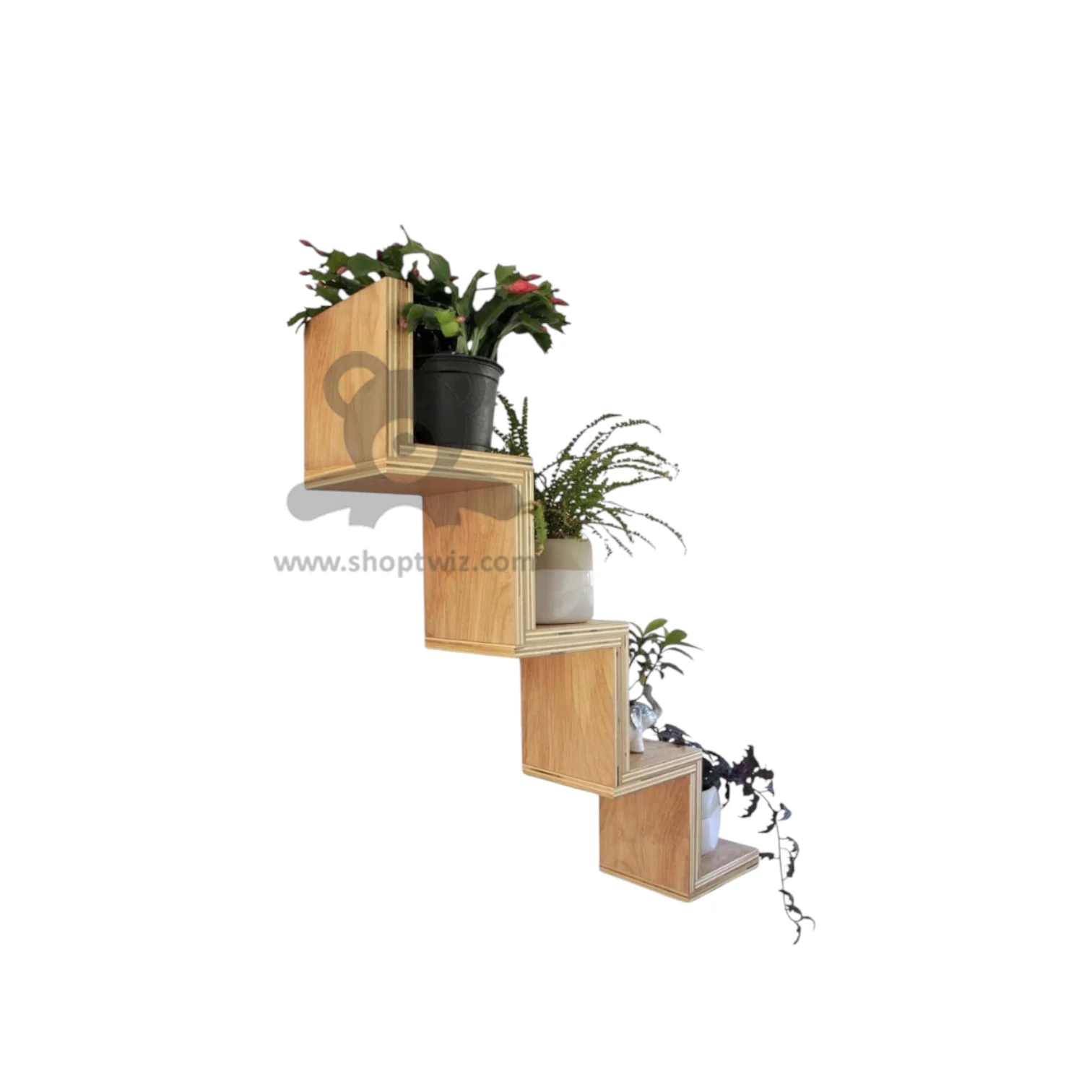 ShopTwiz Wooden Pot Stand Decorative Design - Image 2