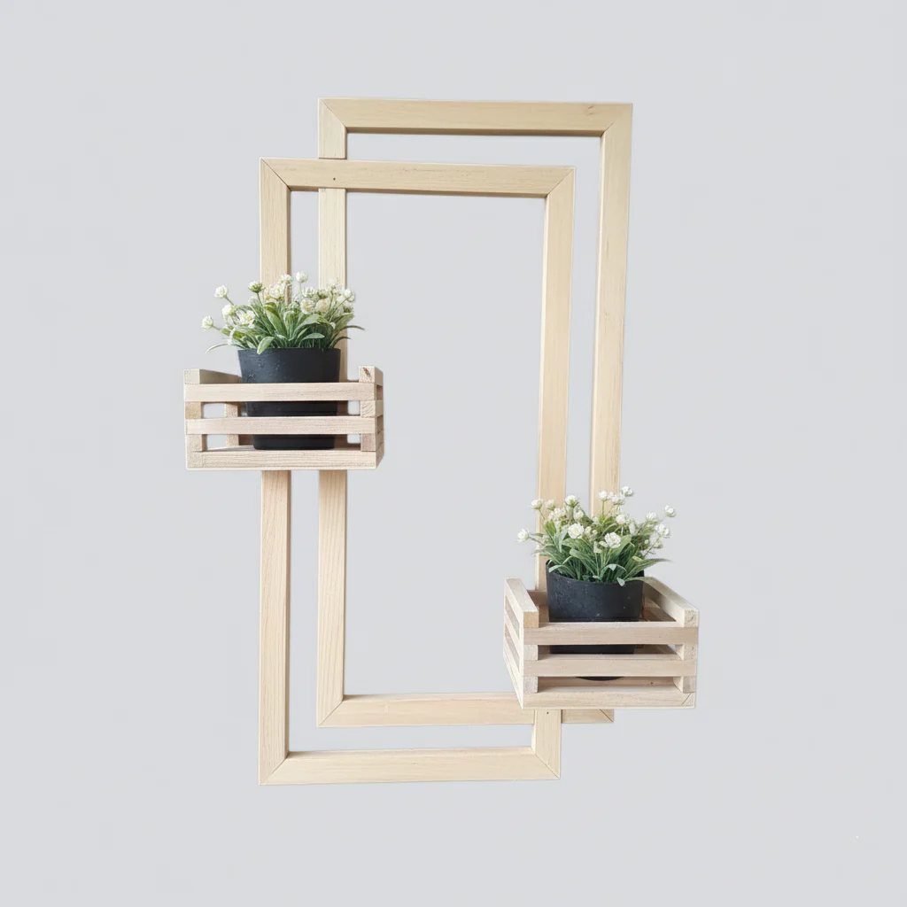 ShopTwiz Wooden Rectangle Design Pot Stand - Image 2