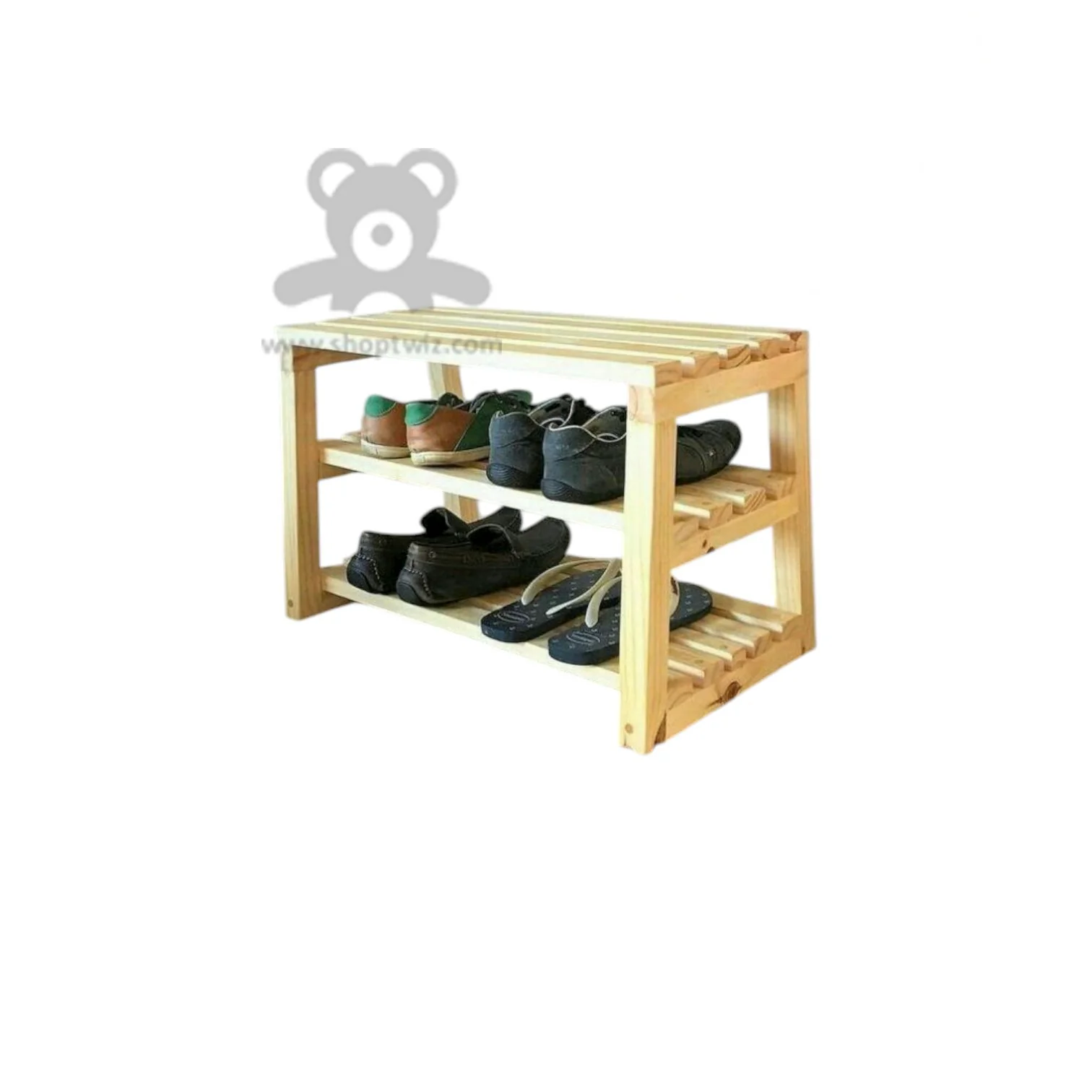 ShopTwiz Wooden Shoe and Slipper Stand - Image 2