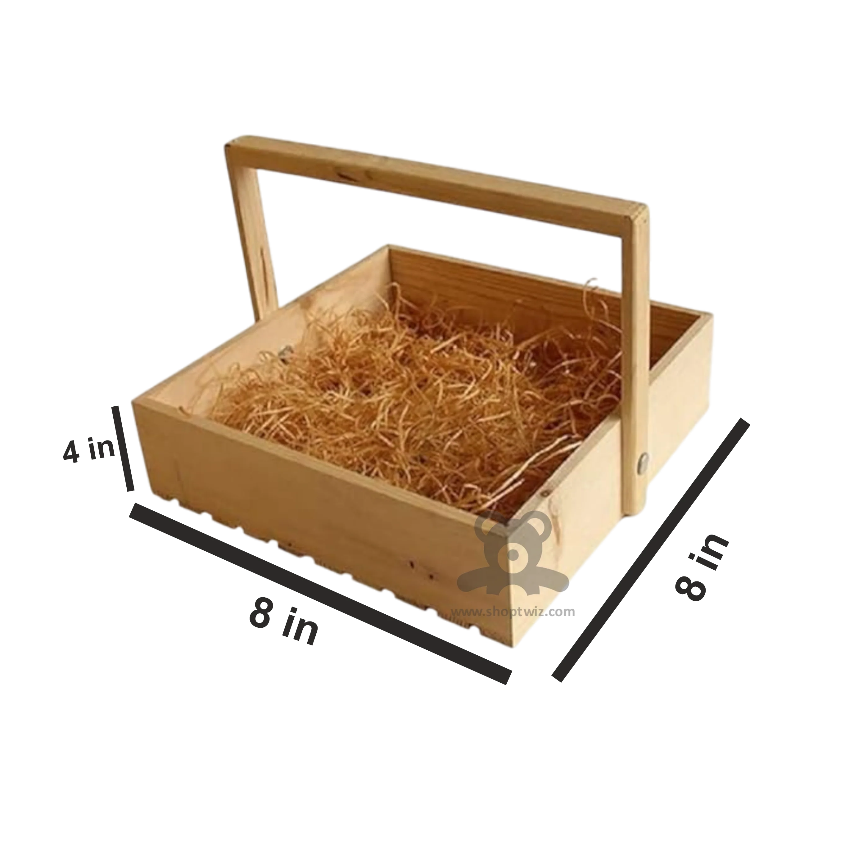 ShopTwiz Wooden Square Tray with Handle - Image 3