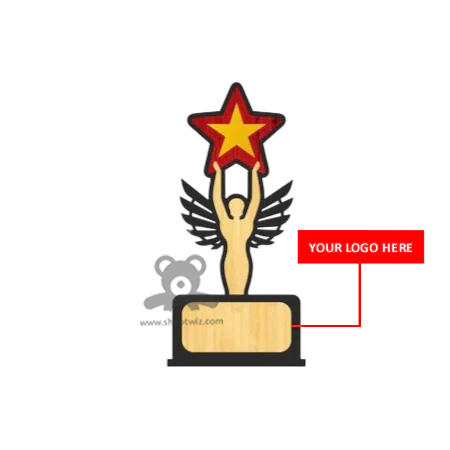 ShopTwiz Wooden Star Trophy – Custom Corporate Gift & Appreciation Plaque - Image 2