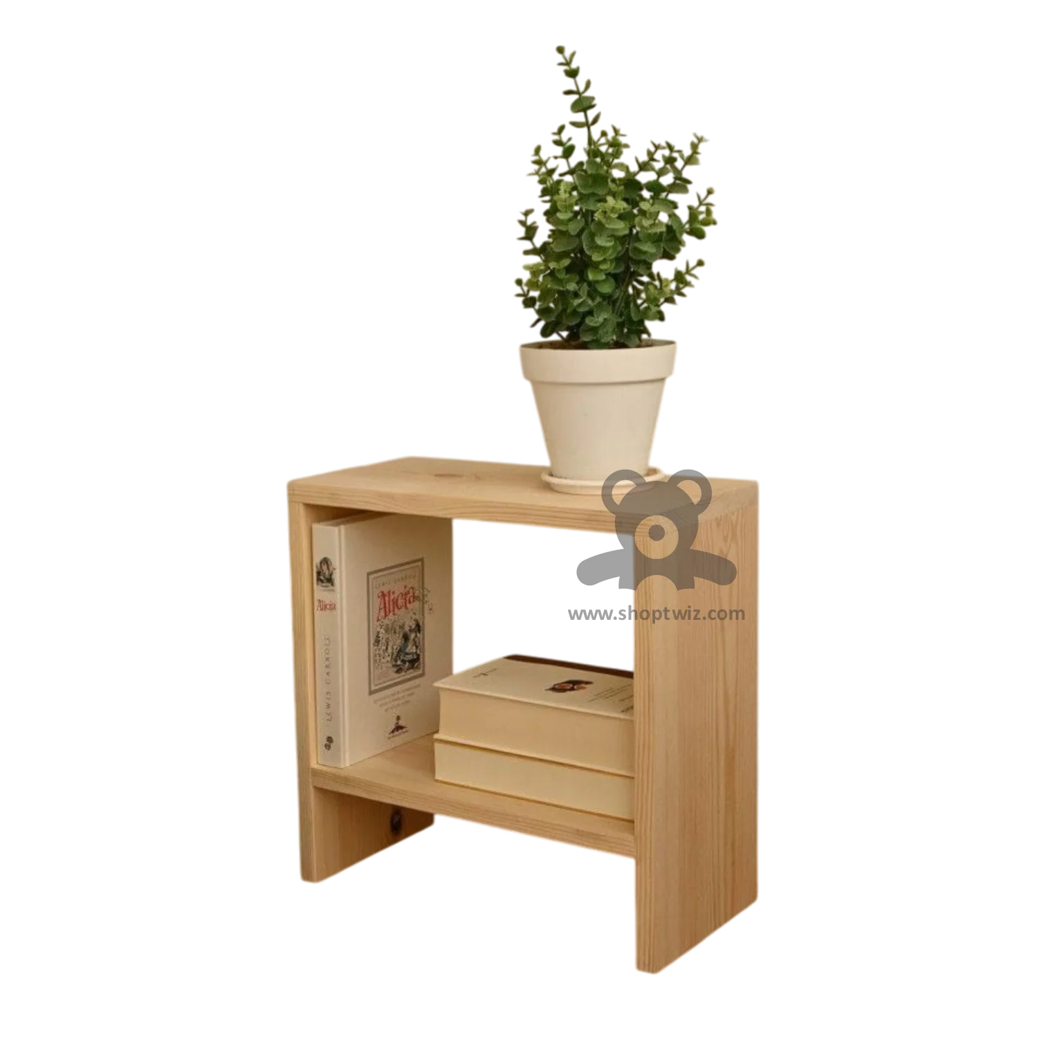 ShopTwiz Wooden Stool Side Table for House - Image 2