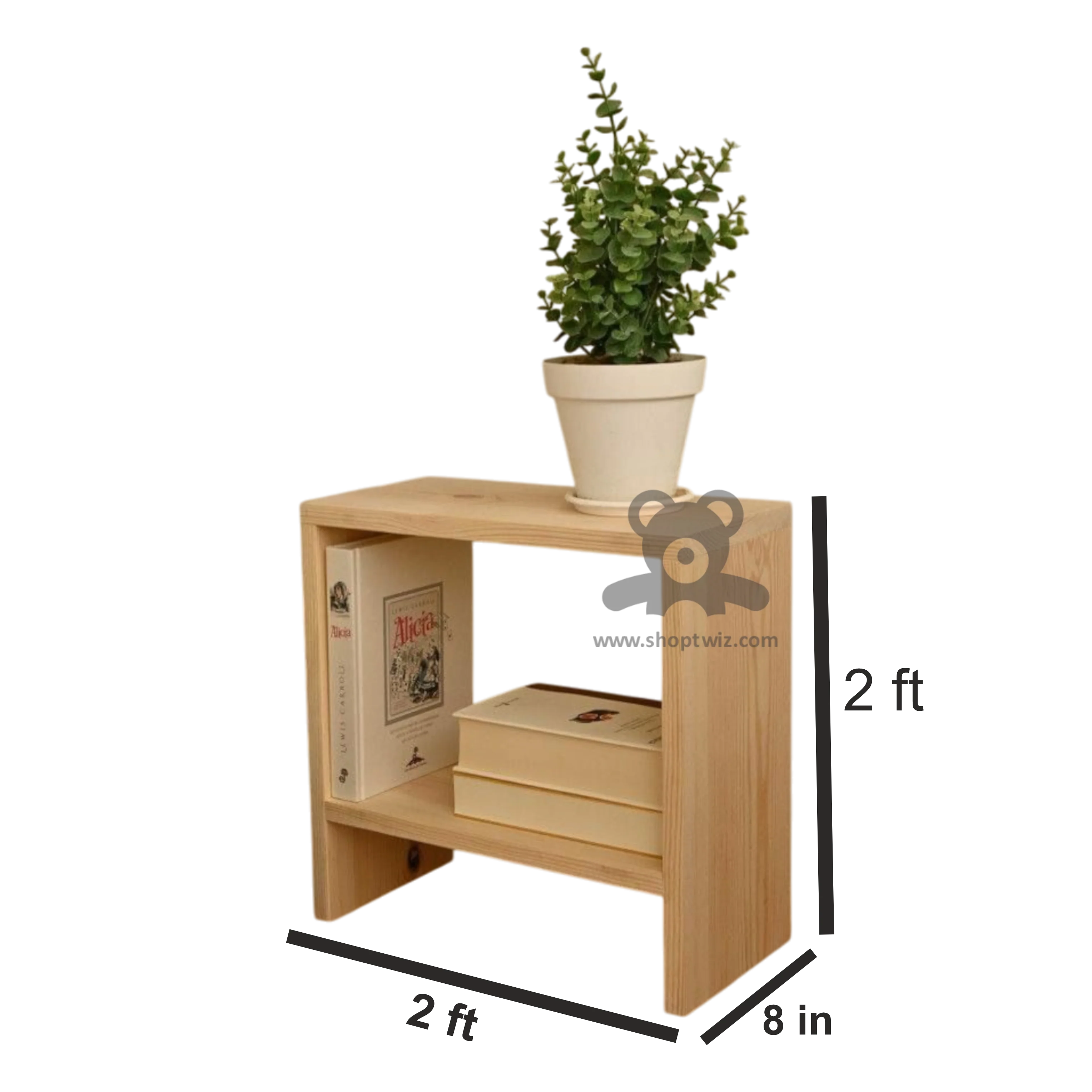 ShopTwiz Wooden Stool Side Table for House - Image 3