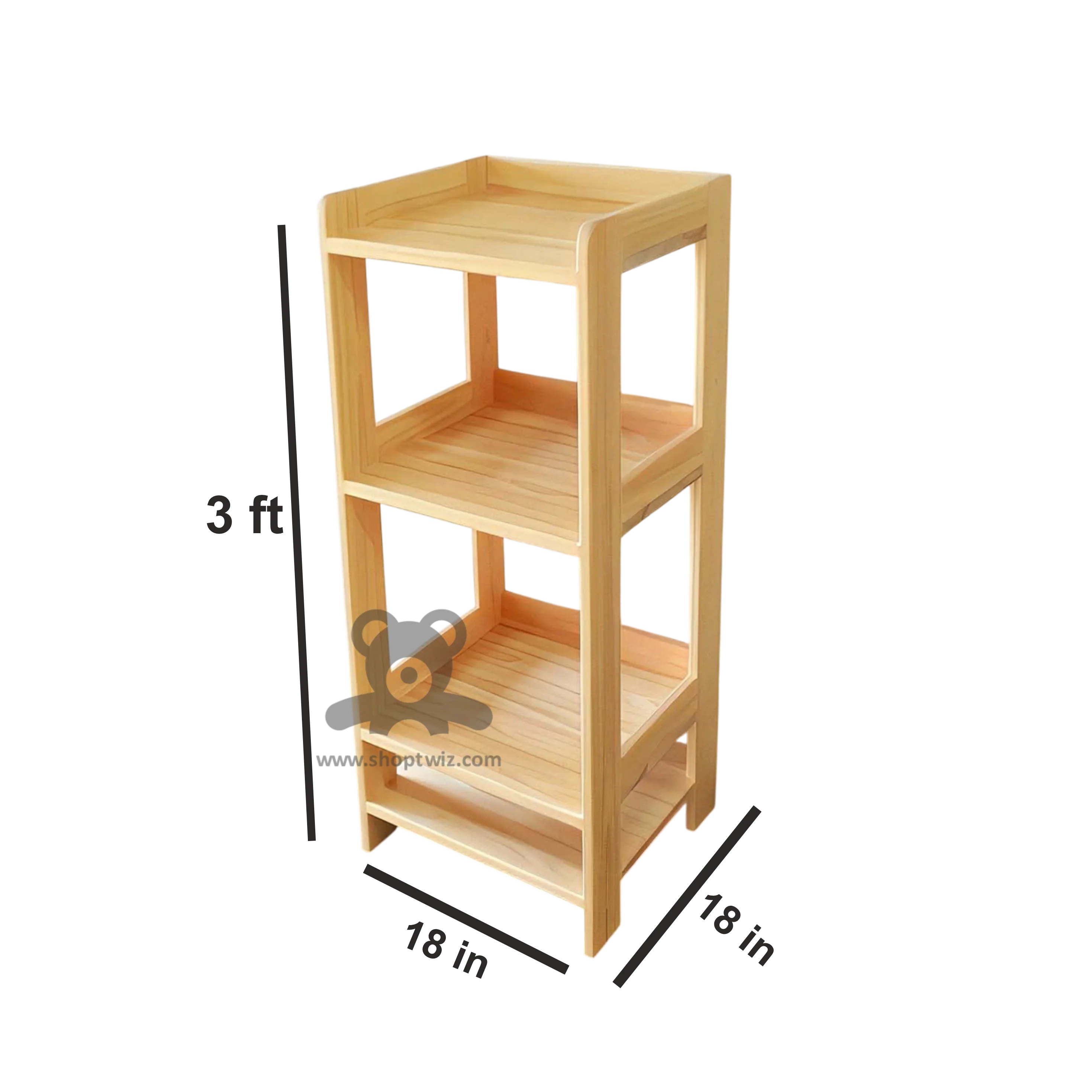 ShopTwiz Wooden Table with 3-Tier Side Table - Image 3