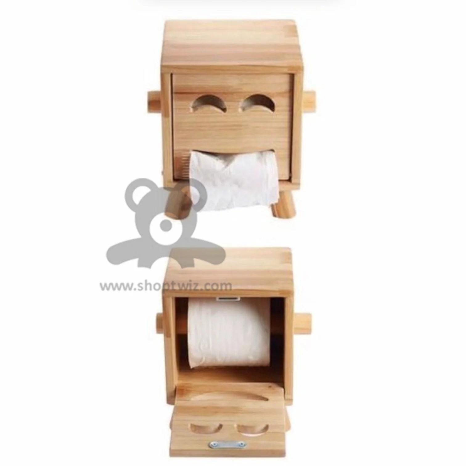 ShopTwiz Wooden Tissue Paper Holder for Bathroom - Image 2