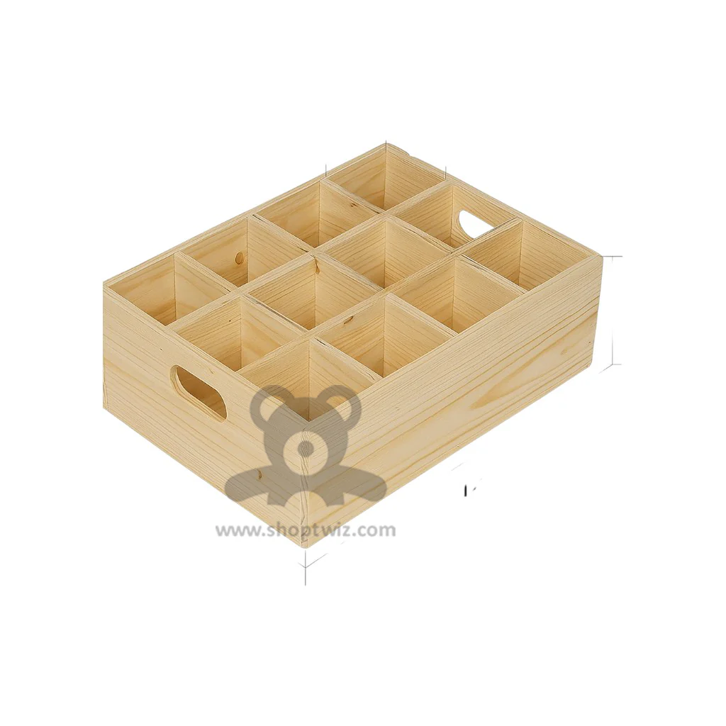 ShopTwiz Wooden Tray 12 Box Kitchen - Image 2