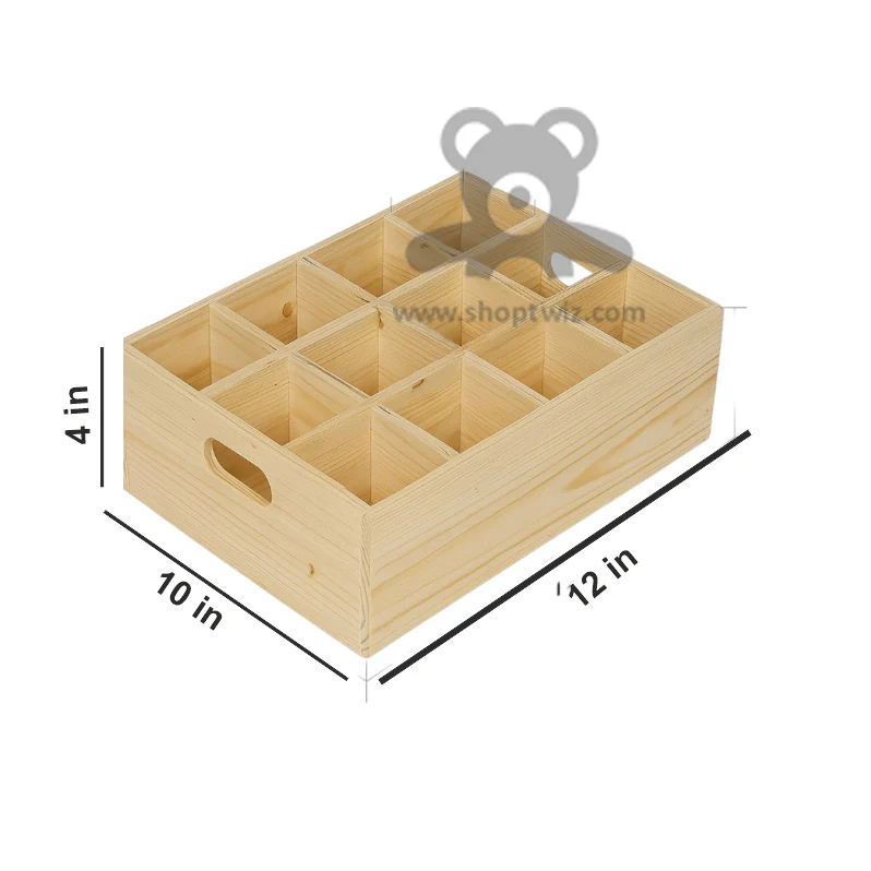 ShopTwiz Wooden Tray 12 Box Kitchen - Image 3