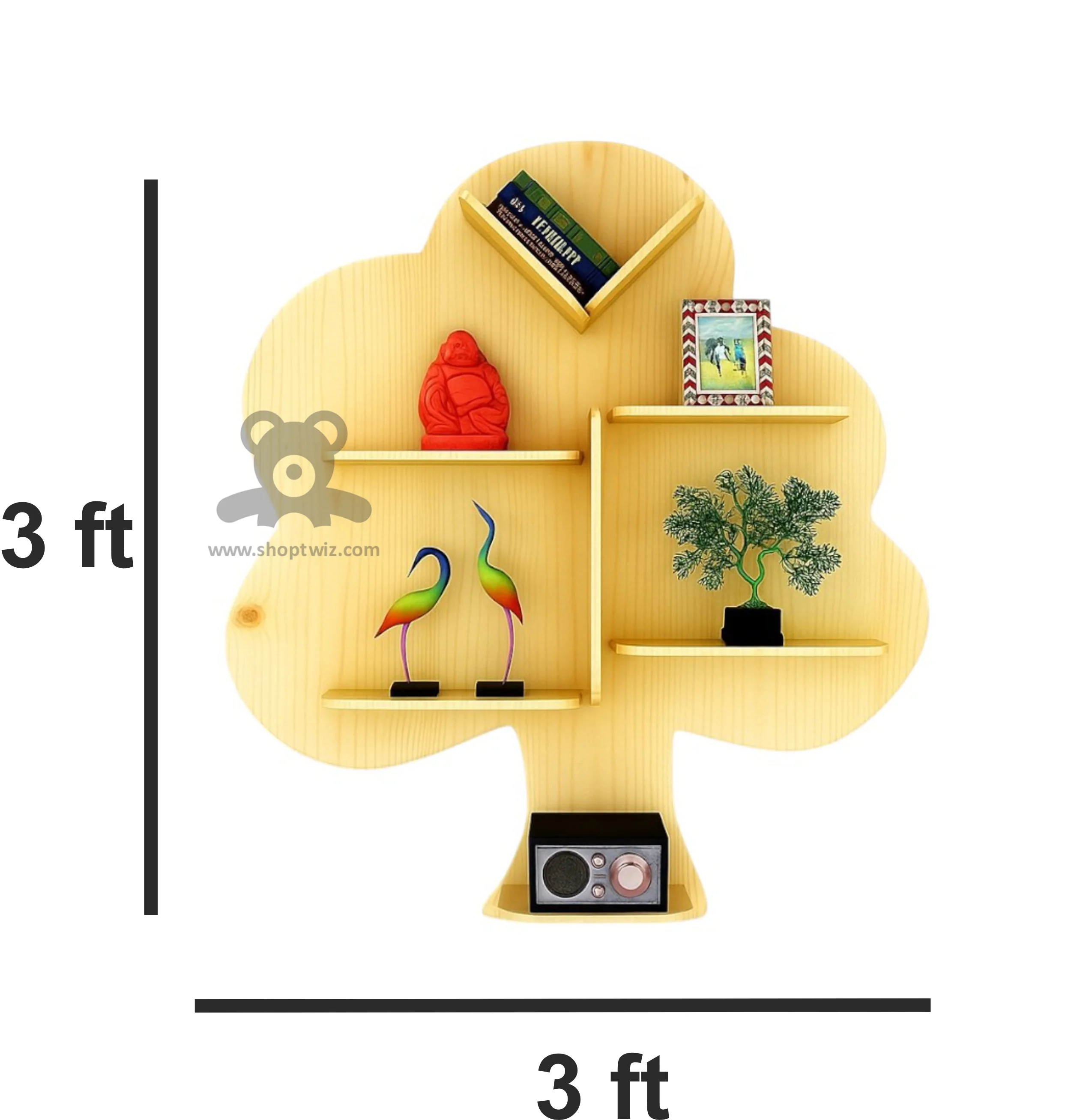 ShopTwiz Wooden Tree Style Decorative Wall Stand - Image 3