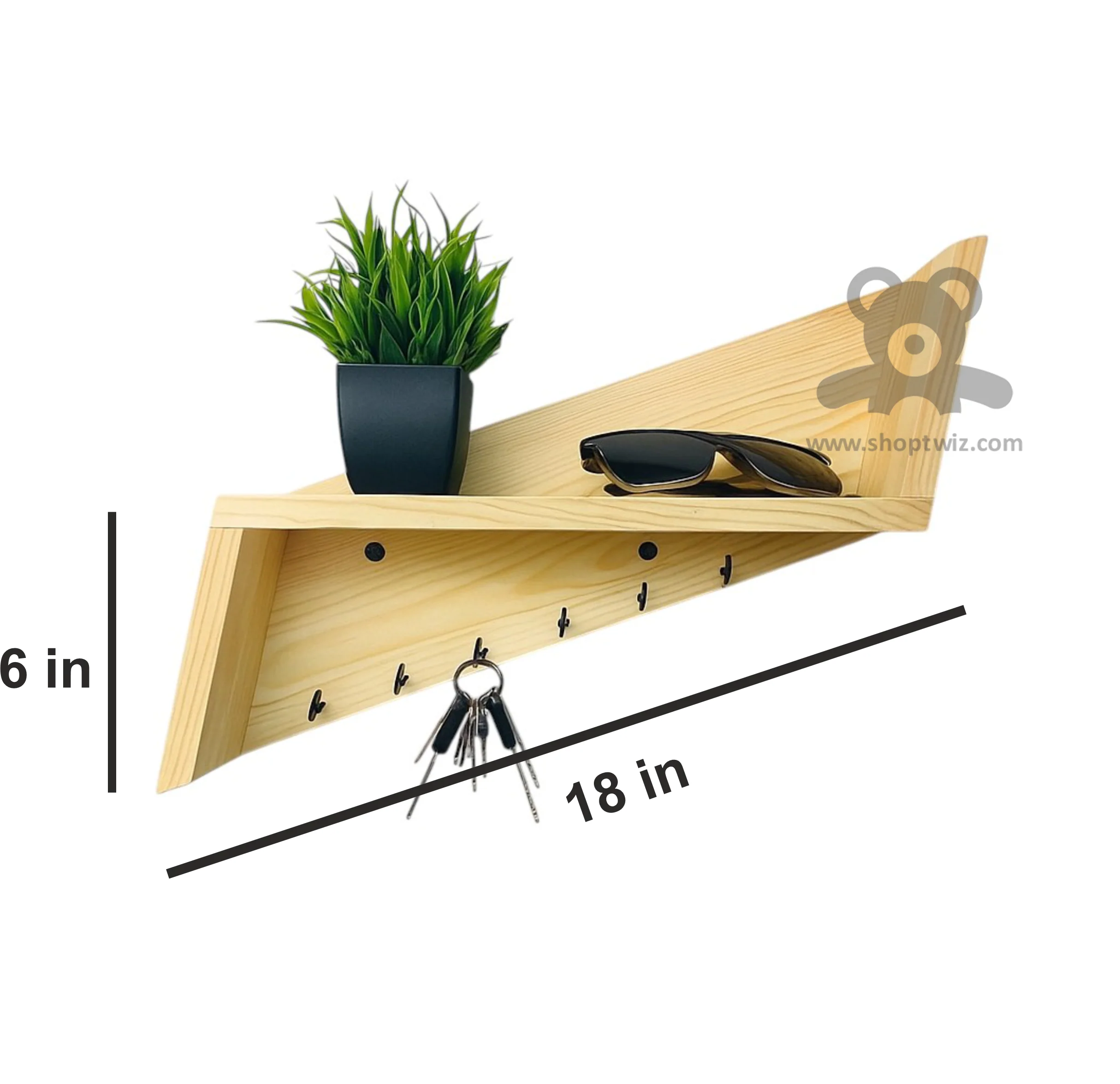 ShopTwiz Wooden Wall Hanger and Pot Stand - Image 3