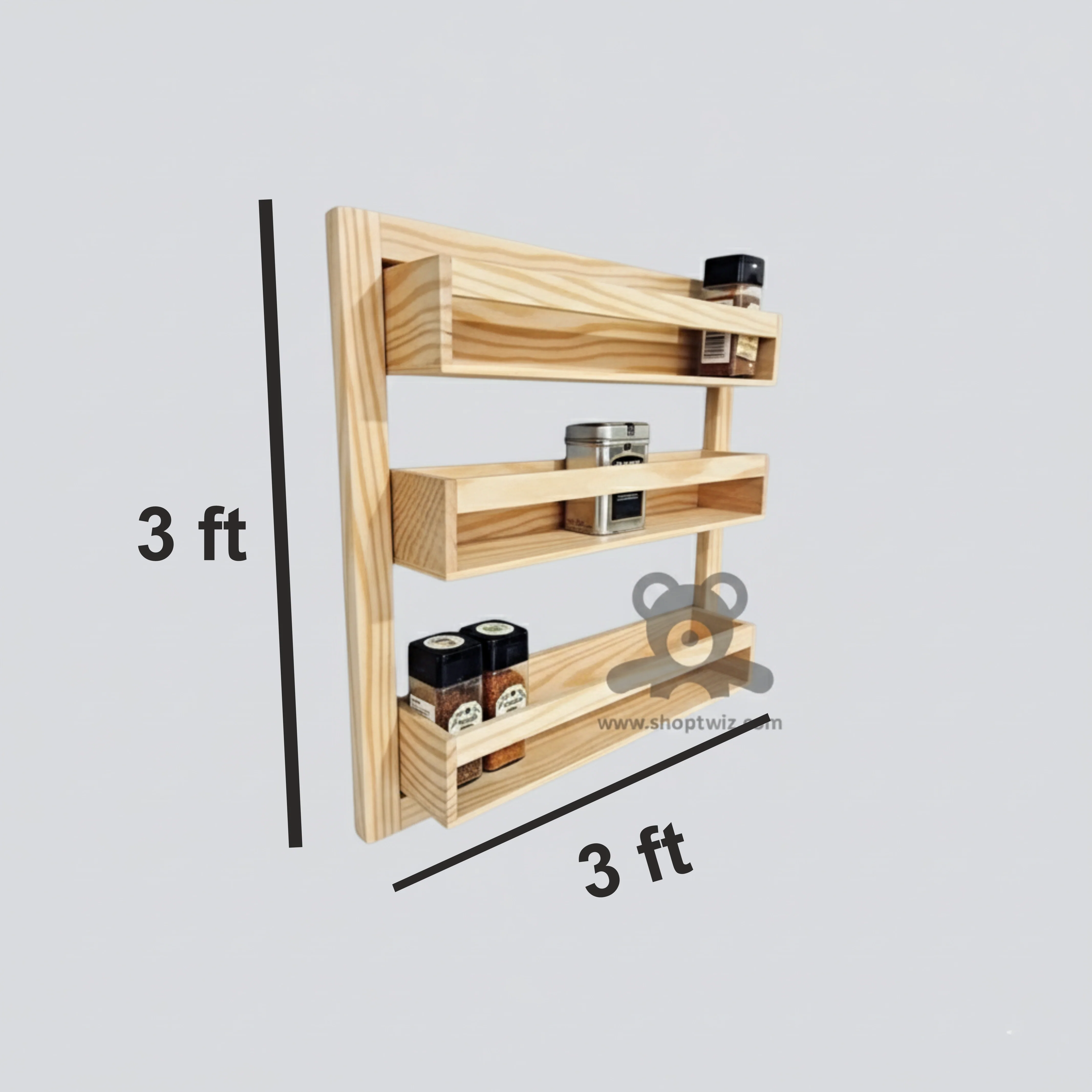 ShopTwiz Wooden Wall Stand for Kitchen - Image 3