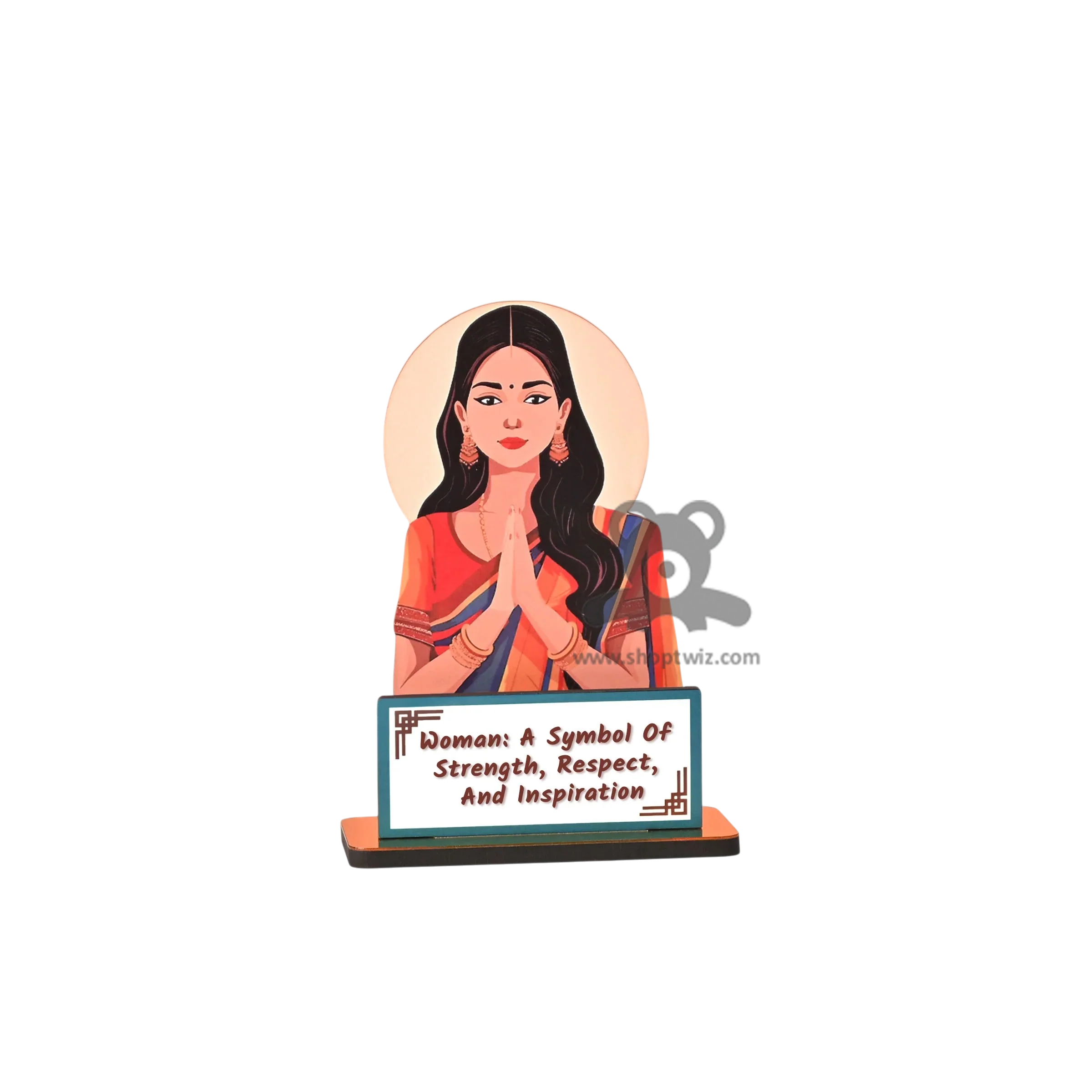 ShopTwiz Wooden Women Empowerment Table Decor- Symbol Of Strength Respect & Inspiration Corporate Gift