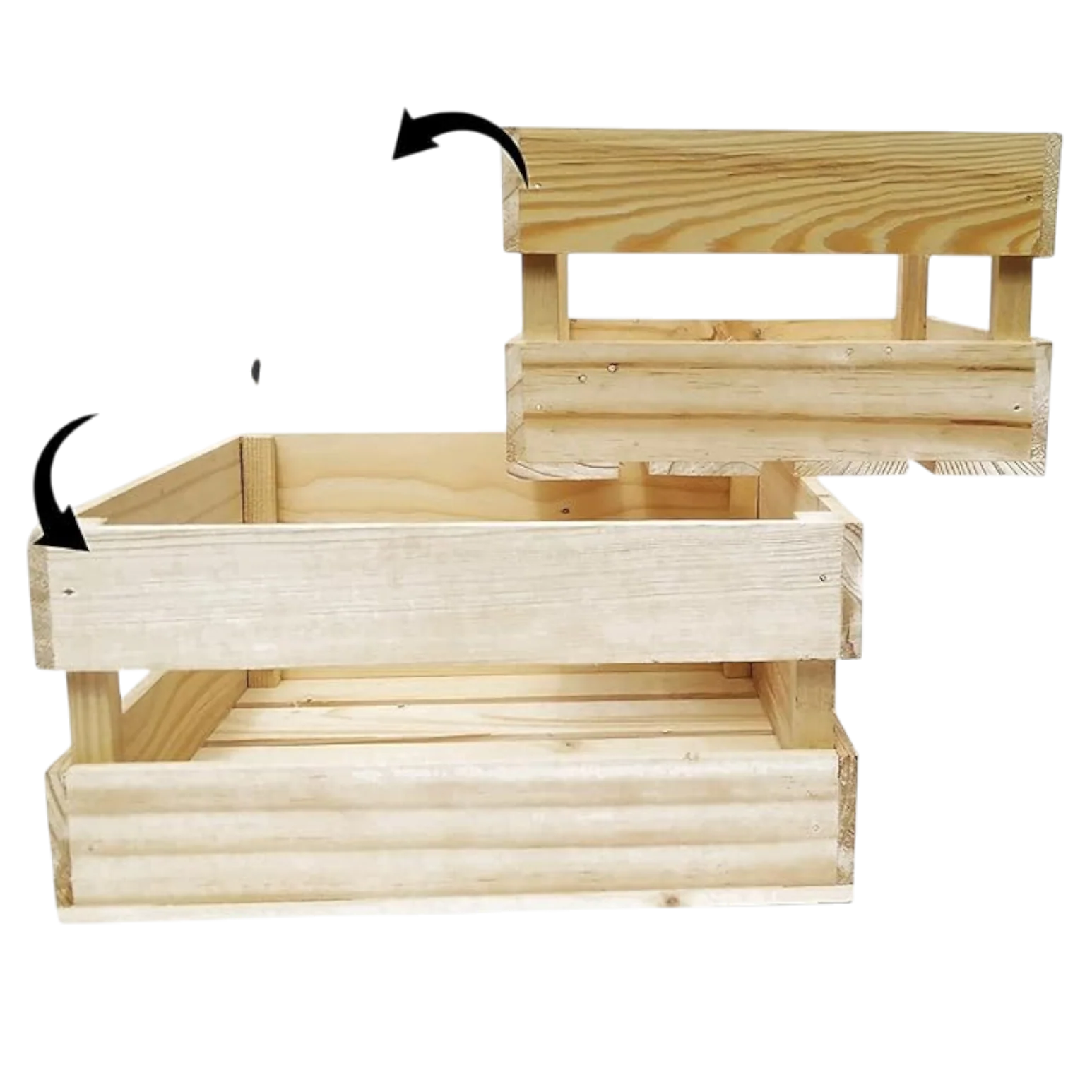 ShopTwiz Woodencraft OriginalSet of 2 Woooden Crates - Image 2
