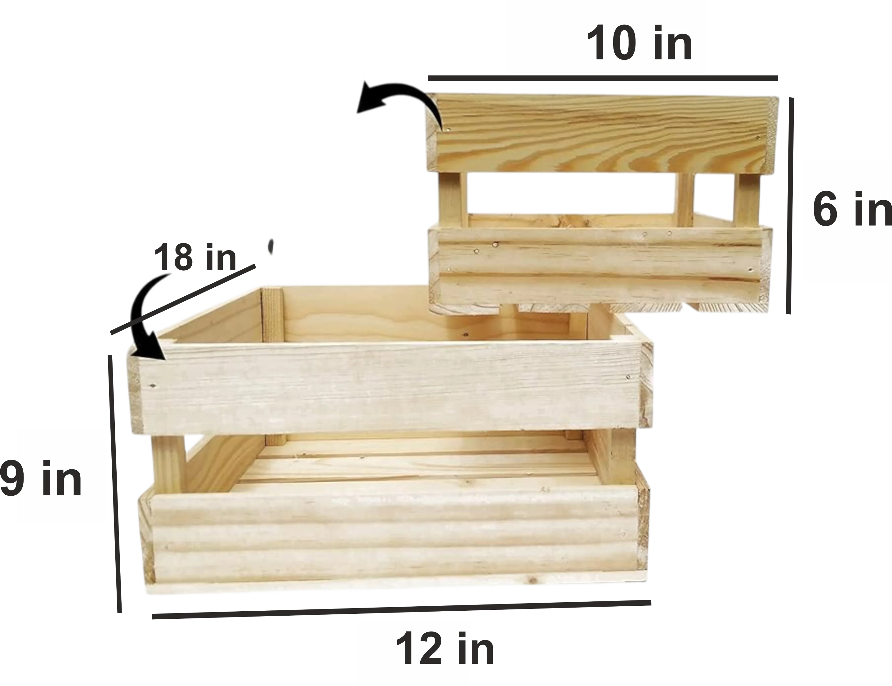 ShopTwiz Woodencraft OriginalSet of 2 Woooden Crates - Image 3