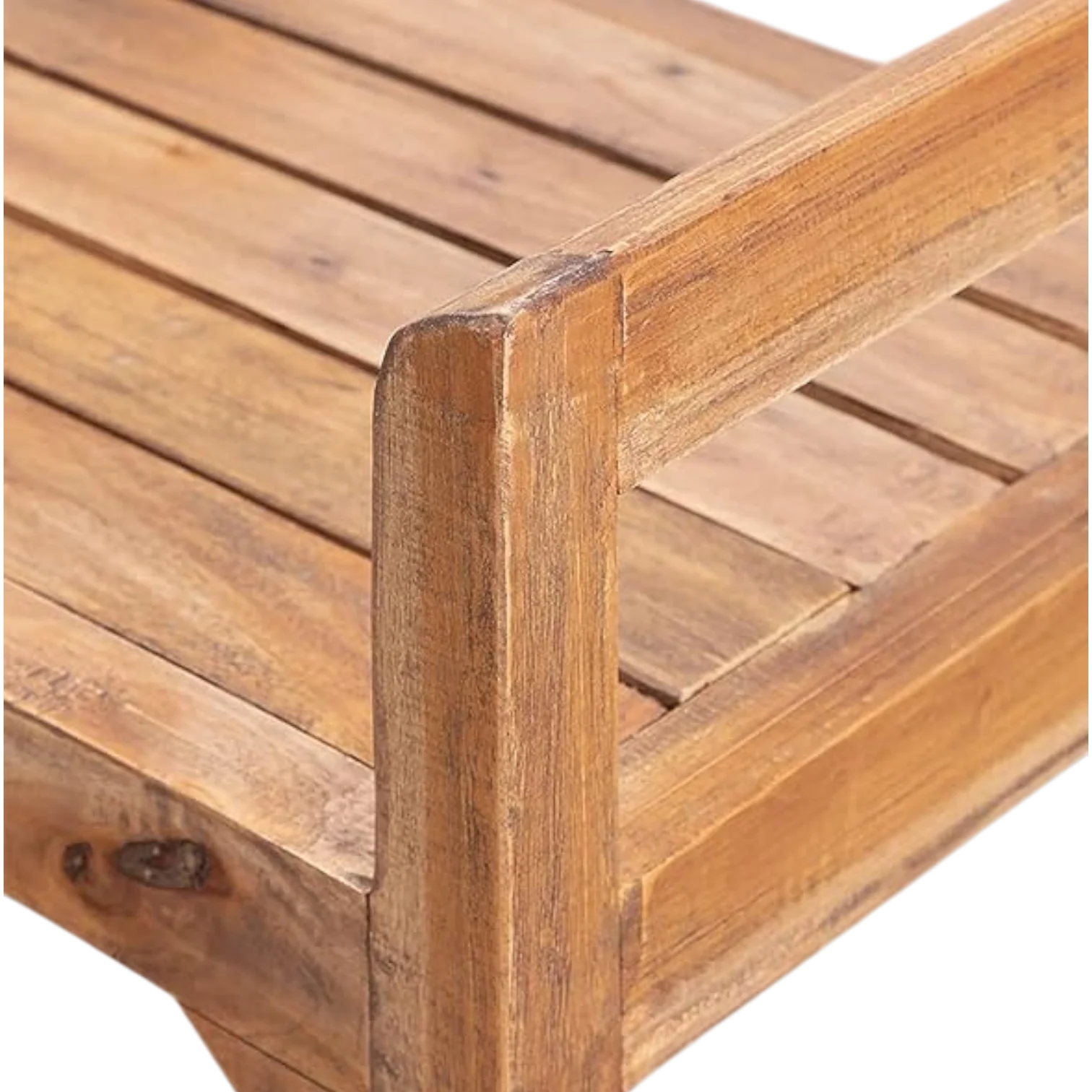 ShopTwiz Woooden Seating Bench with Armrest For Home Living - Image 2