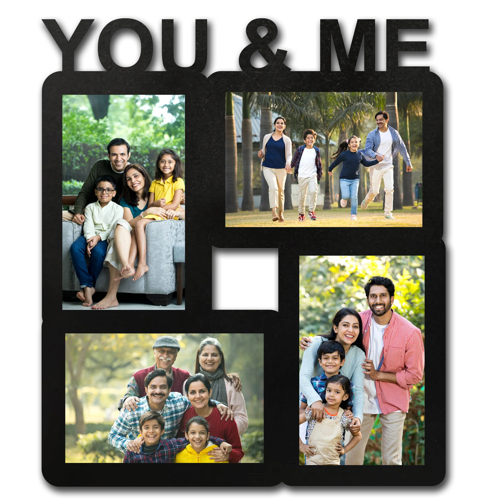 ShopTwiz You And Me Collage Photo Frame with 4 photos ( Customizable )
