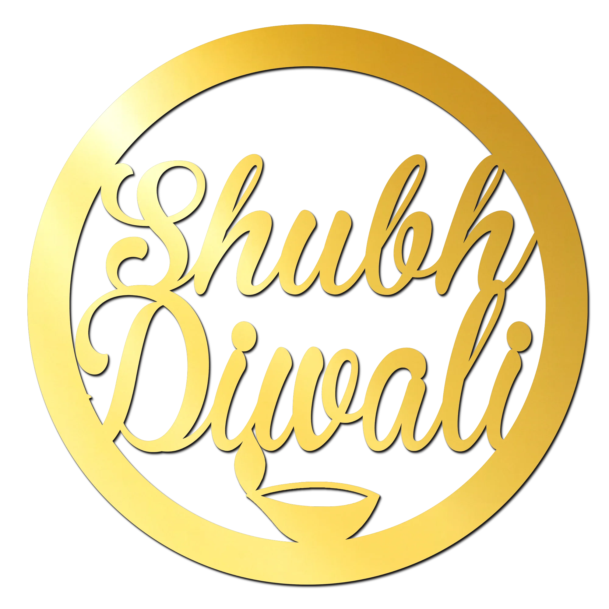 Shubh Diwali Golden Acrylic Cutout for Resin Art / Art and Craft