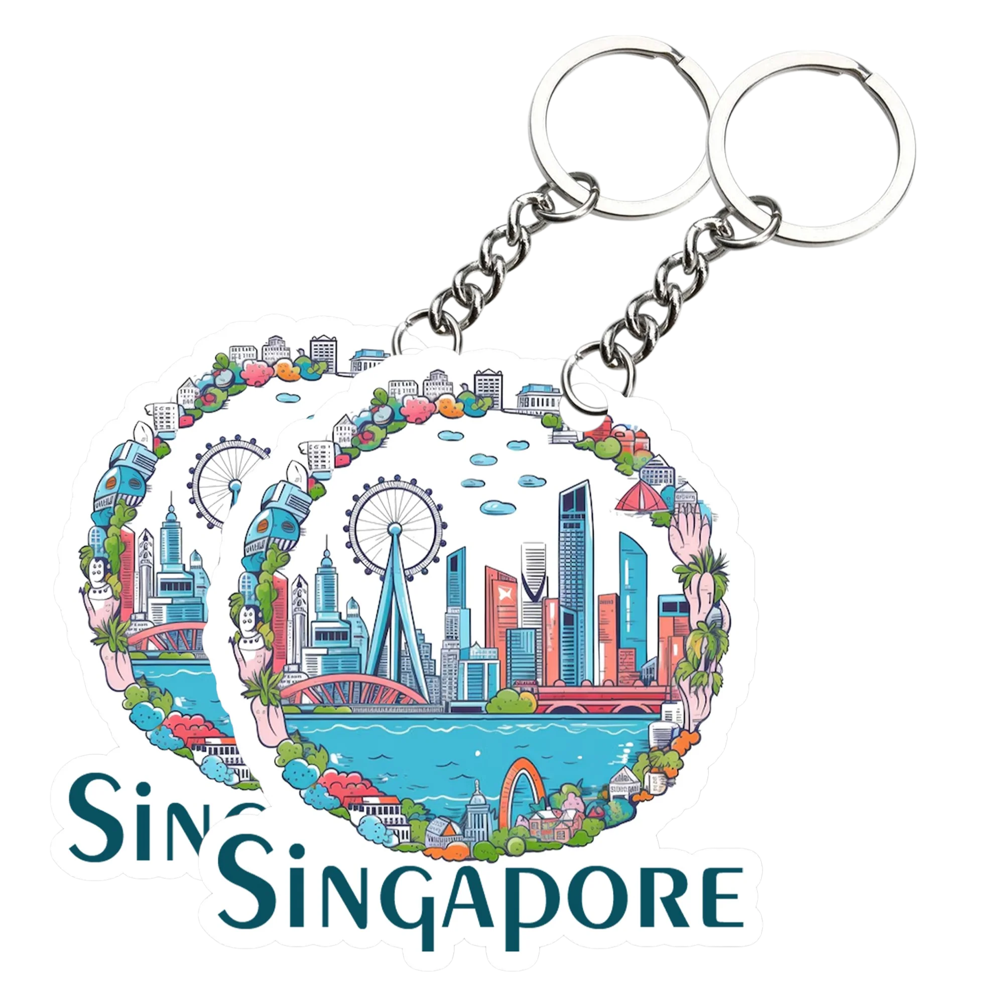 Singapore Beautiful   Key chain ( Set of 2 ) - Image 2
