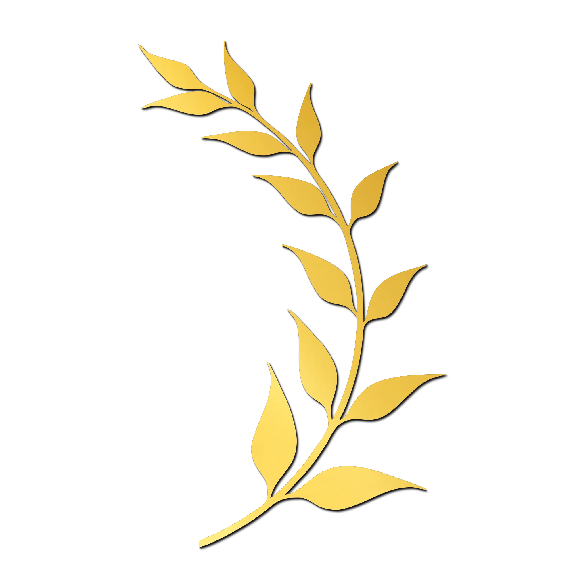 Single Leaf 2 Golden Acrylic Cutout Design for Resin Art / Art and Craft