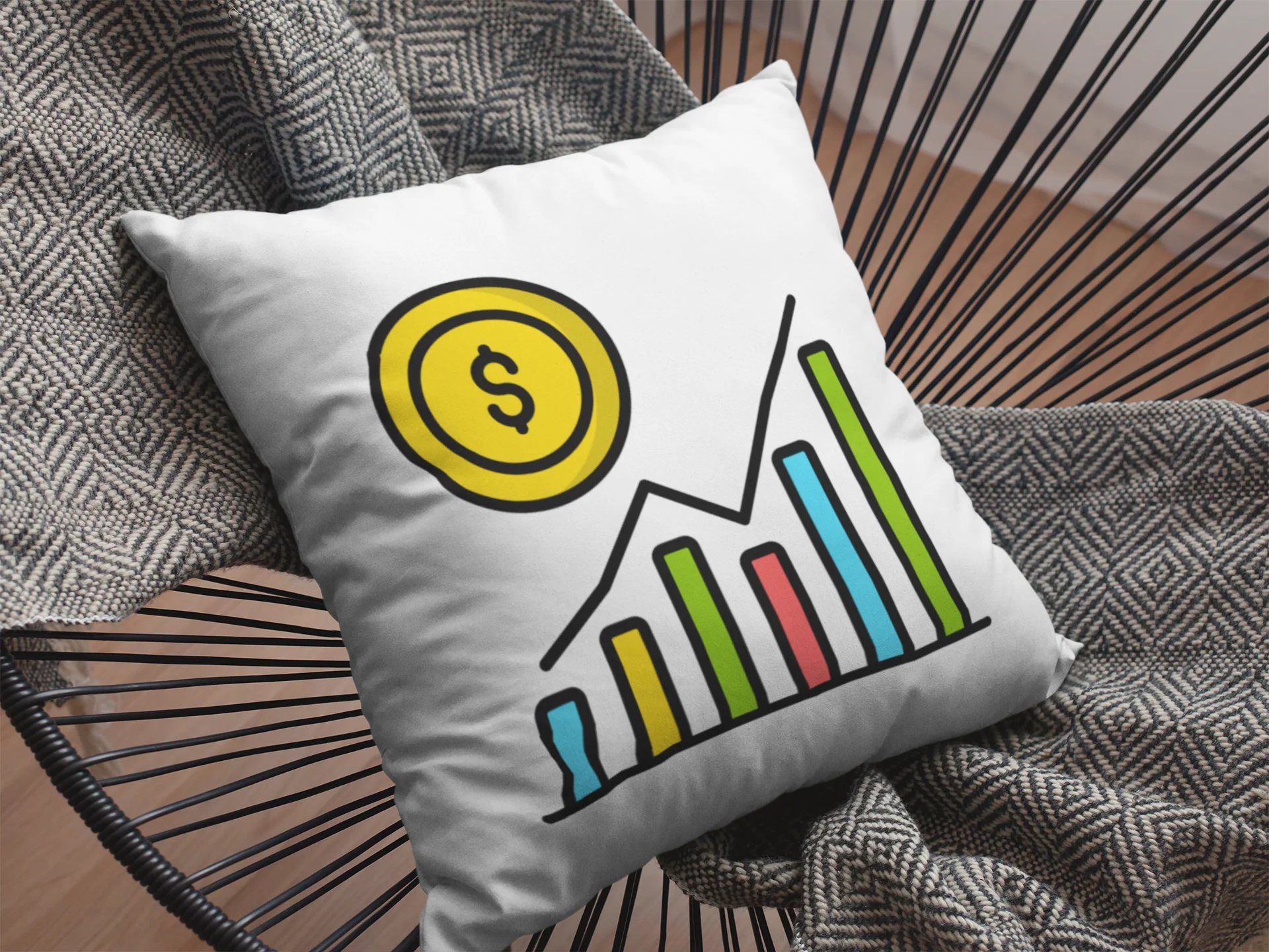 Stock Market Printed Cushion - Image 2