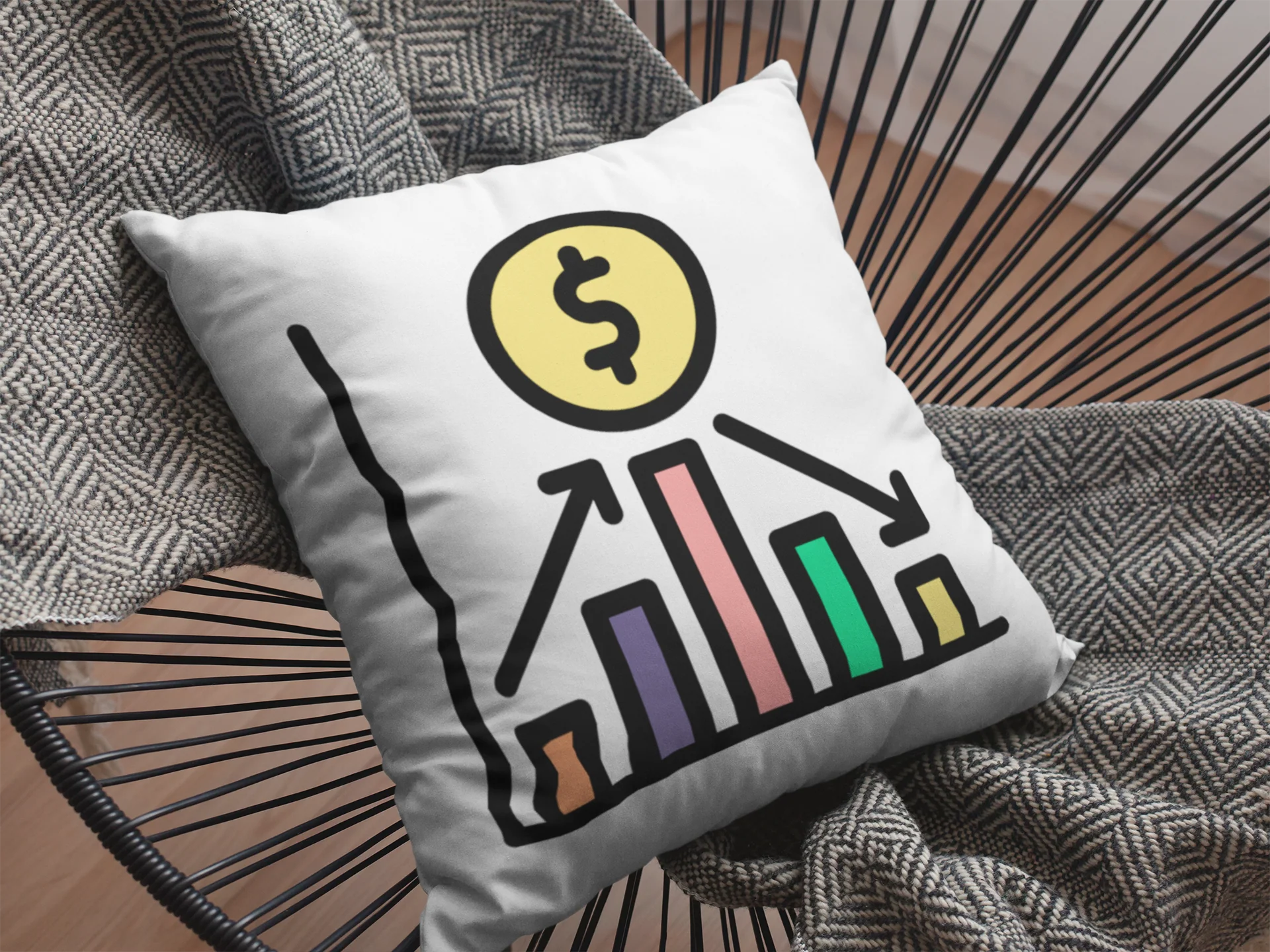 Stock Market Printed Cushion - Image 2