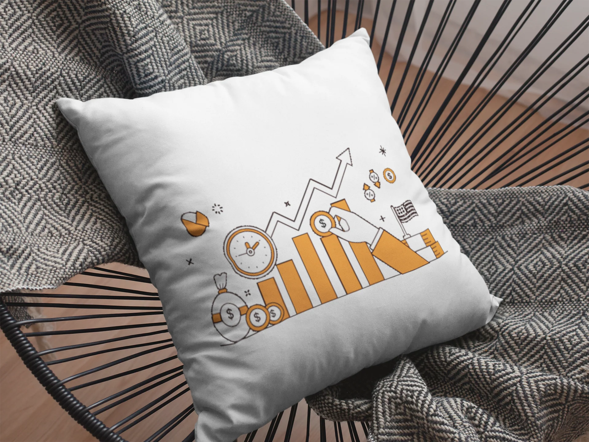 Stock Market Printed Cushion - Image 2