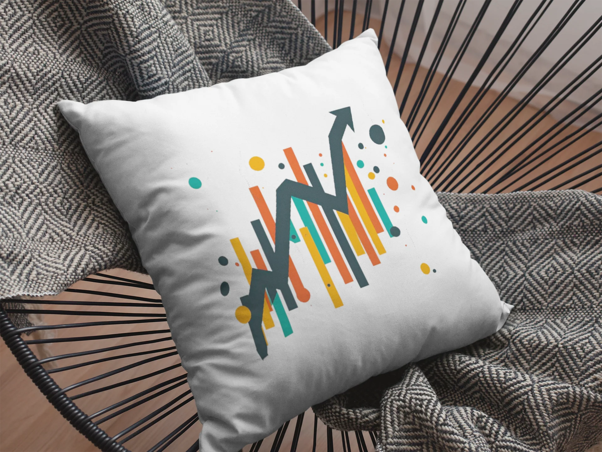 Stock Market Printed Cushion - Image 2